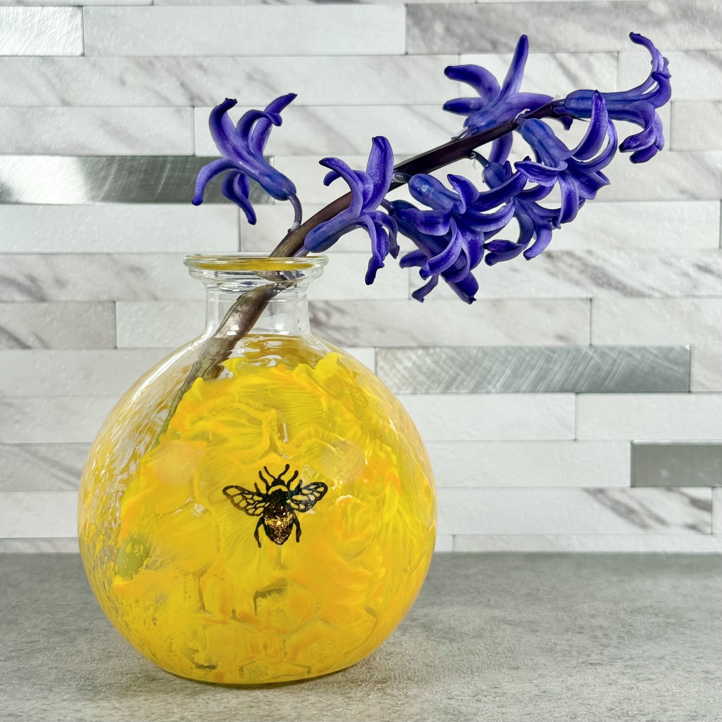 Rusty Patched Bumblebee Bud Vase