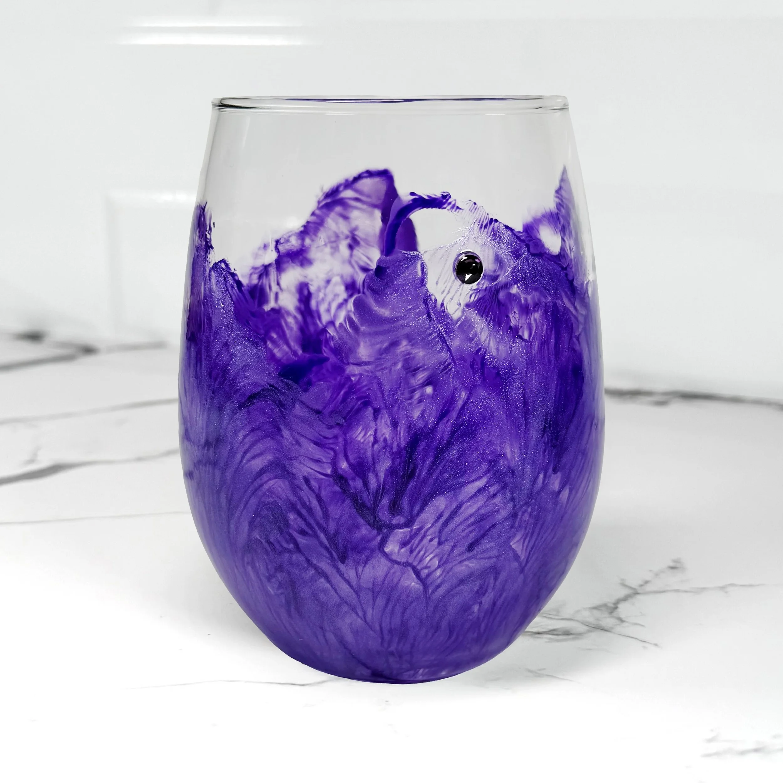 February (Amethyst) Birthstone Wine Glass