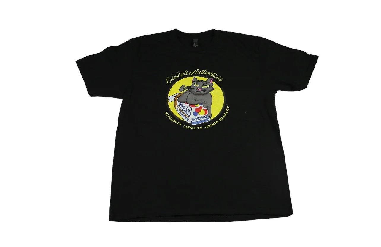 Black and Yellow Bodega Cat Tee