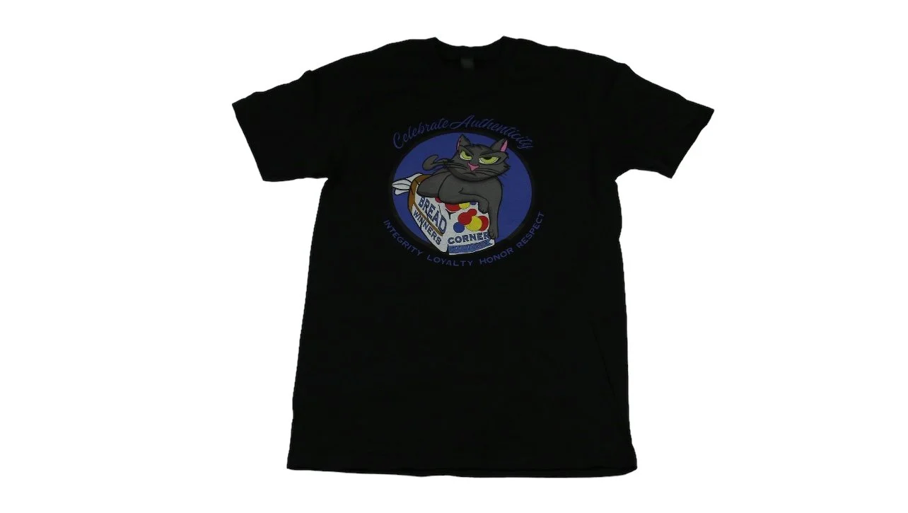 Black and Royal Blue Bodega Cat Tee