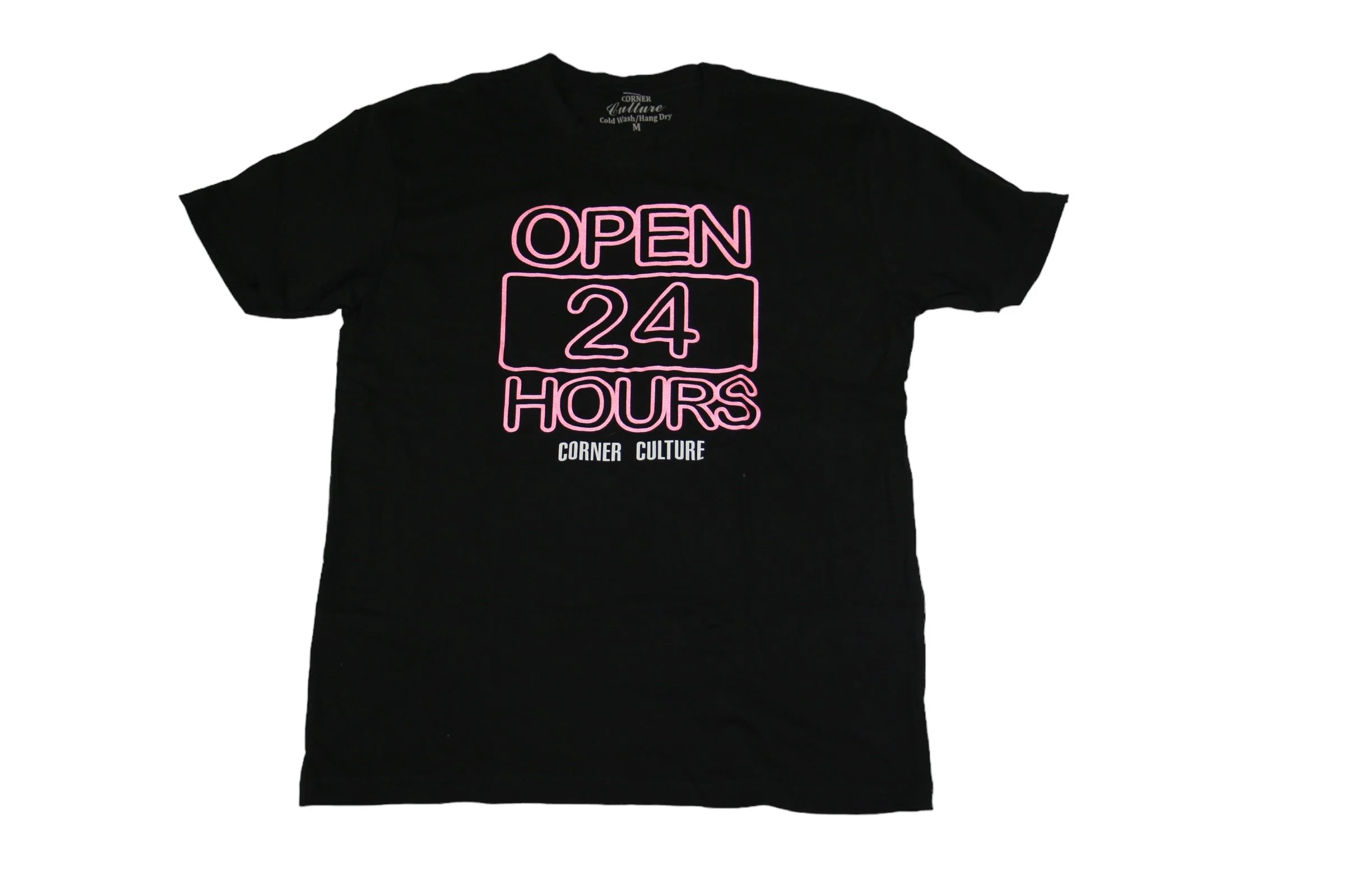 Black with Red Open 24 Hour (Reflective Print) Tee.JPG