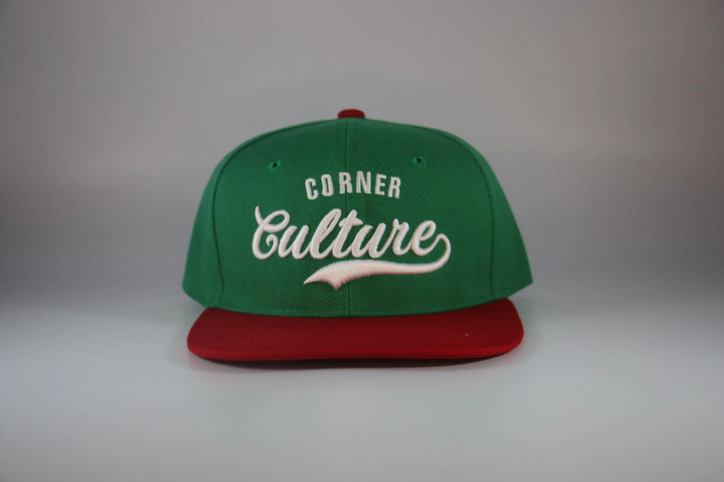 Corner Culture Kelly Green/ Red and White Snapback [Two Tone]
