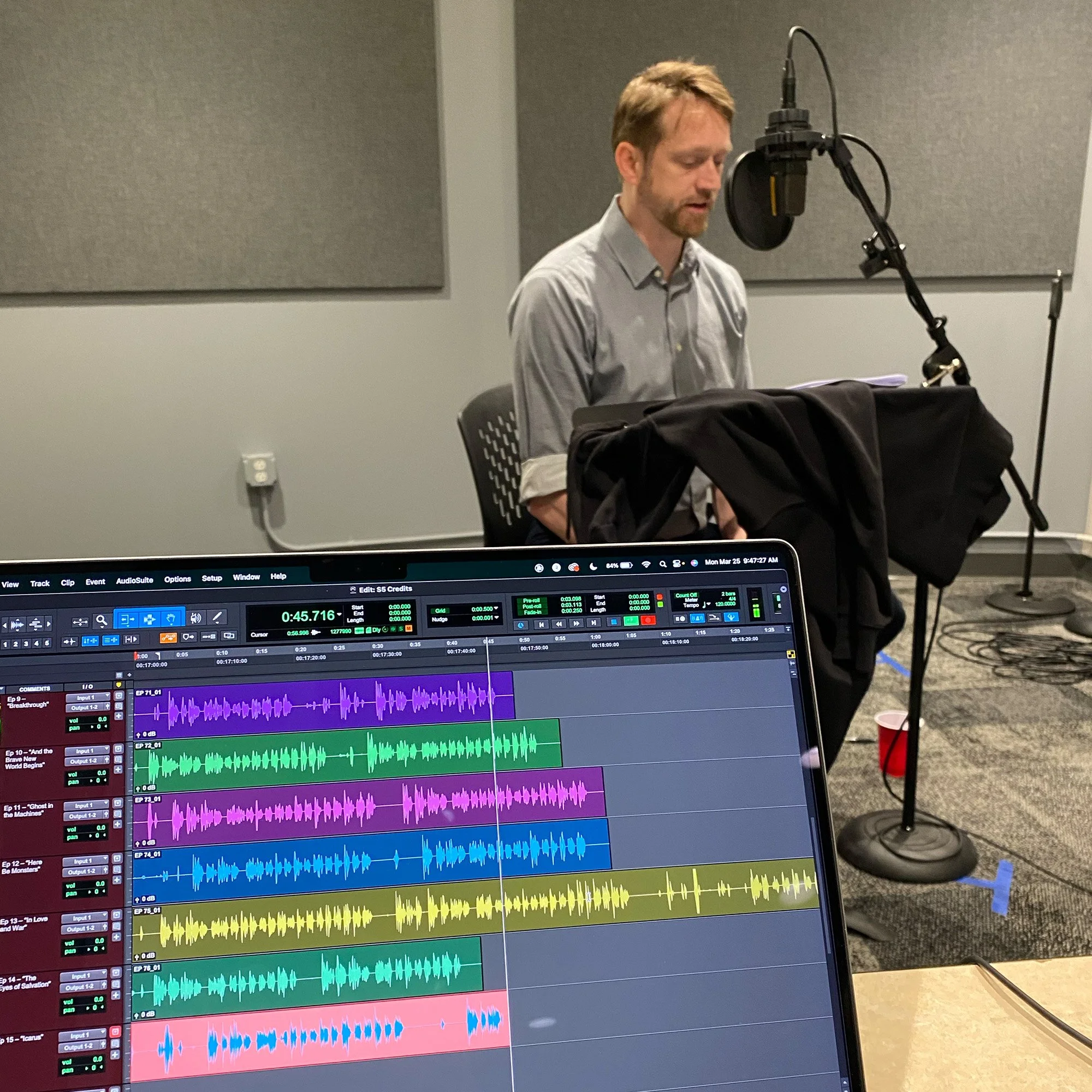 Recording credits for Season 5 episodes with Chris Nelson