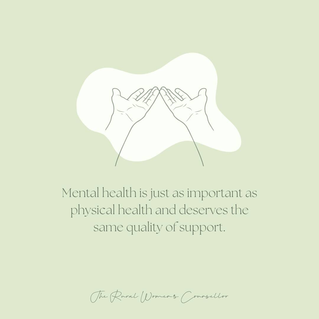 Are you putting the same amount of effort into your mental health as you do your physical health? 

❌ Chances are, the answer is no ❌

If you need some extra support in understanding how you can better support your mental wellbeing, The Rural Women's