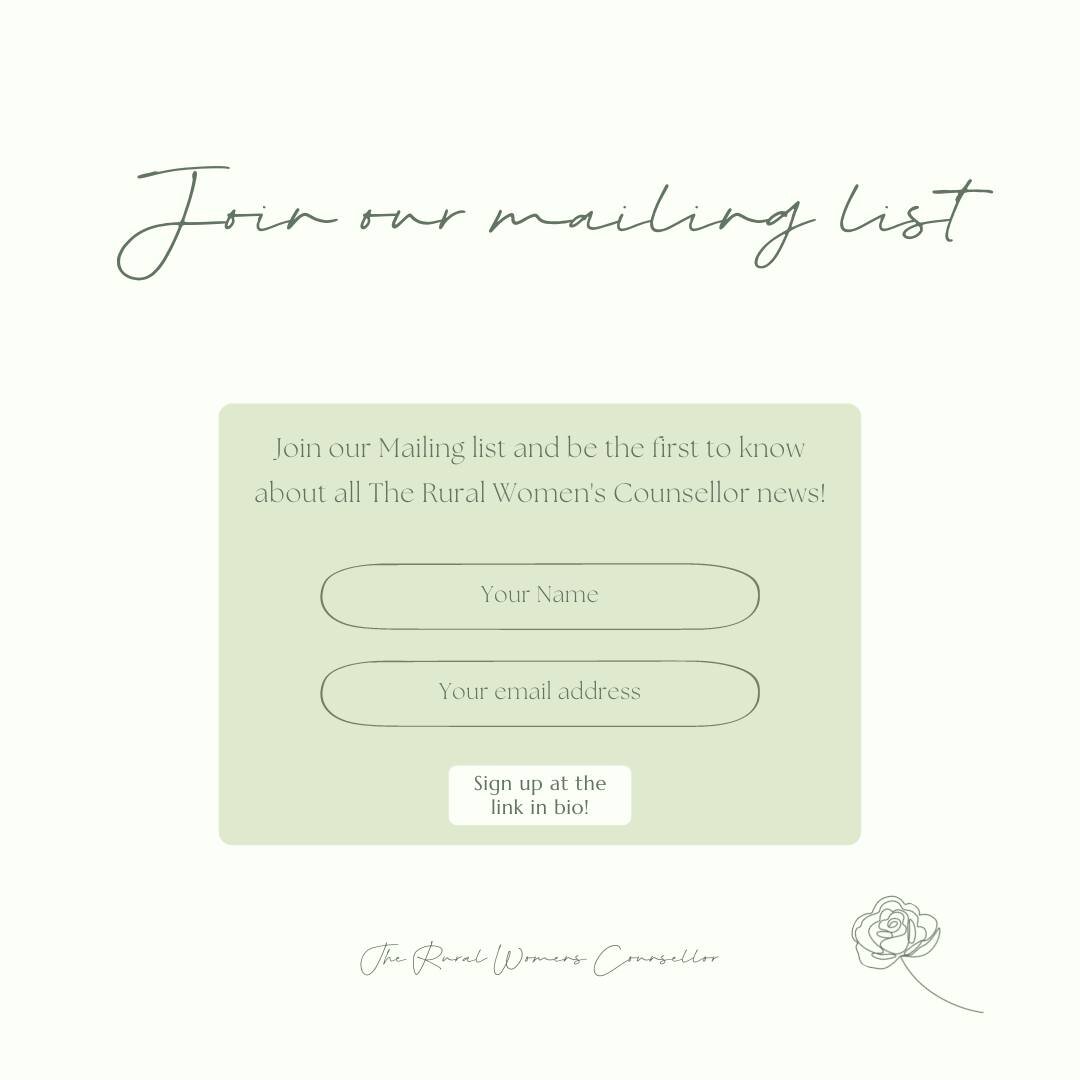 ❗️❗️IMPORTANT- PLEASE READ❗️❗️

In the process of changing websites, I magically deleted the mailing contact list for The Rural Women's Counsellor - what an achievement 🥺

If you would like to join the mailing list, you can sign up on the website or