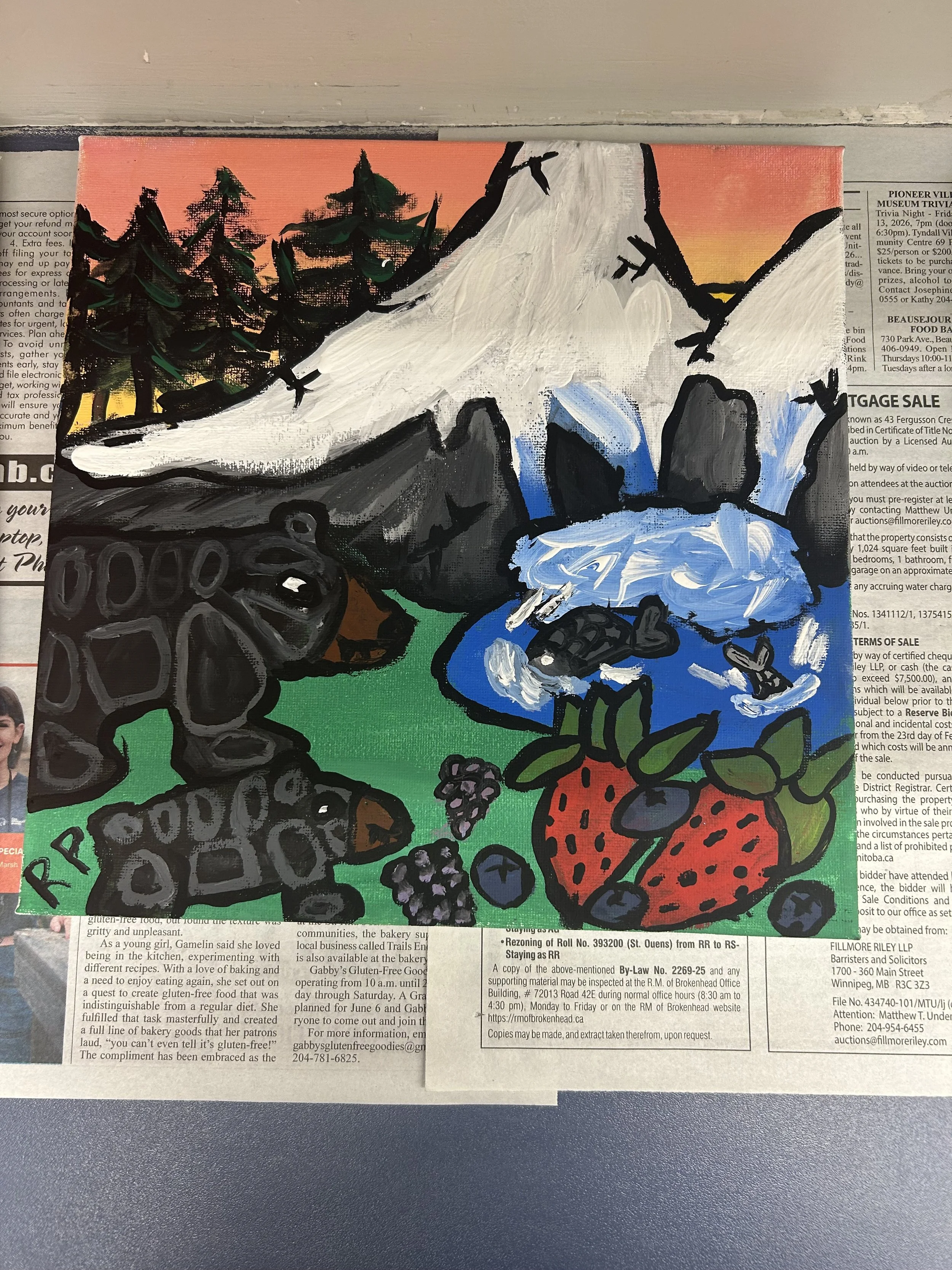 Student painting from the Woodland Arts Painting Workshop.