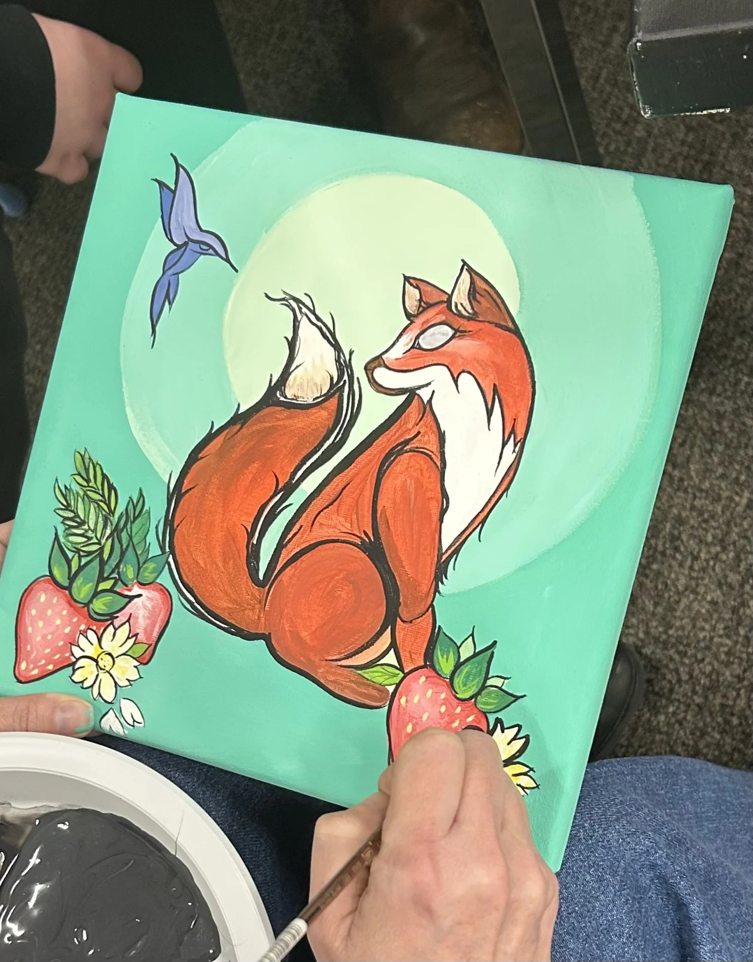 Student painting from the Woodland Arts Painting Workshop.