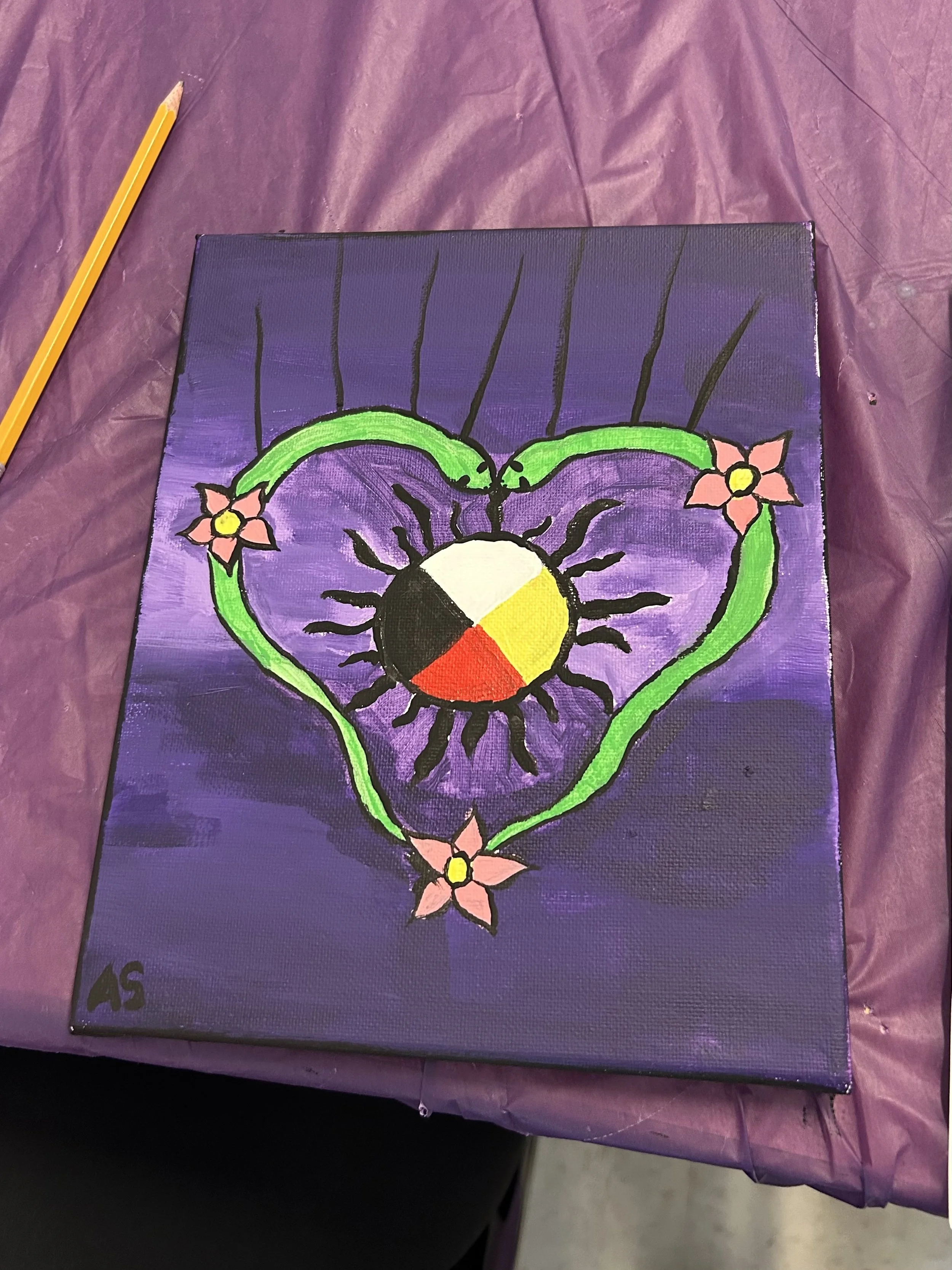 Student painting from the Woodland Arts Painting Workshop.