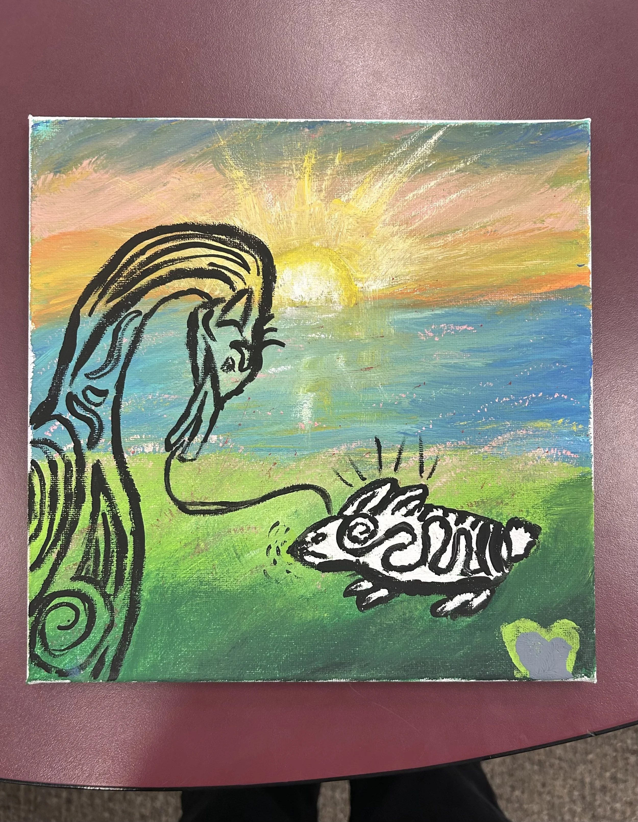 Student painting from the Woodland Arts Painting Workshop.