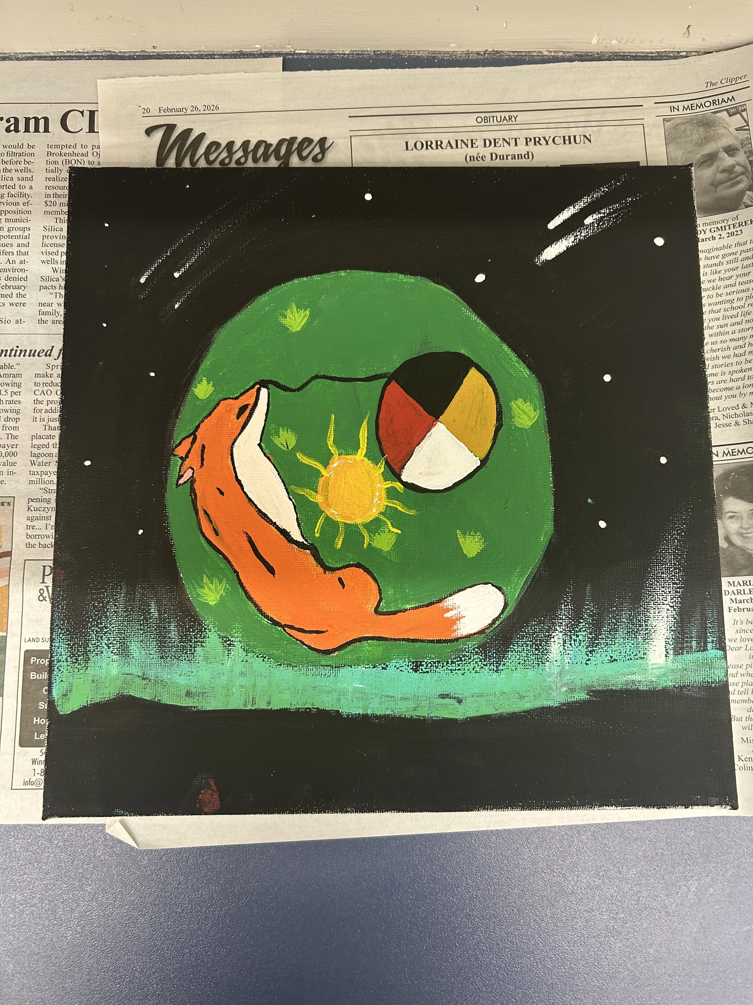 Student painting from the Woodland Arts Painting Workshop.