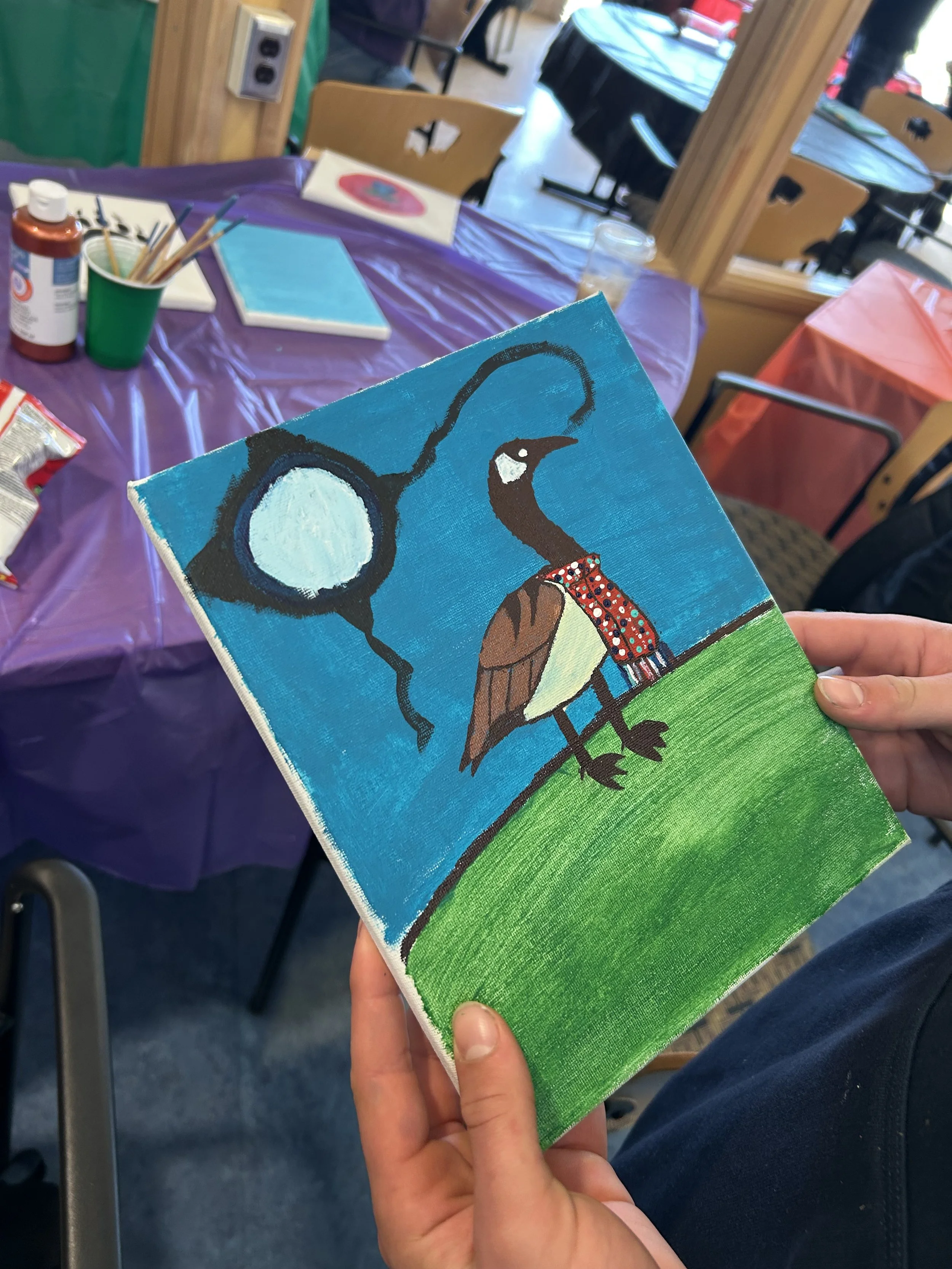 Student painting from the Woodland Arts Painting Workshop.