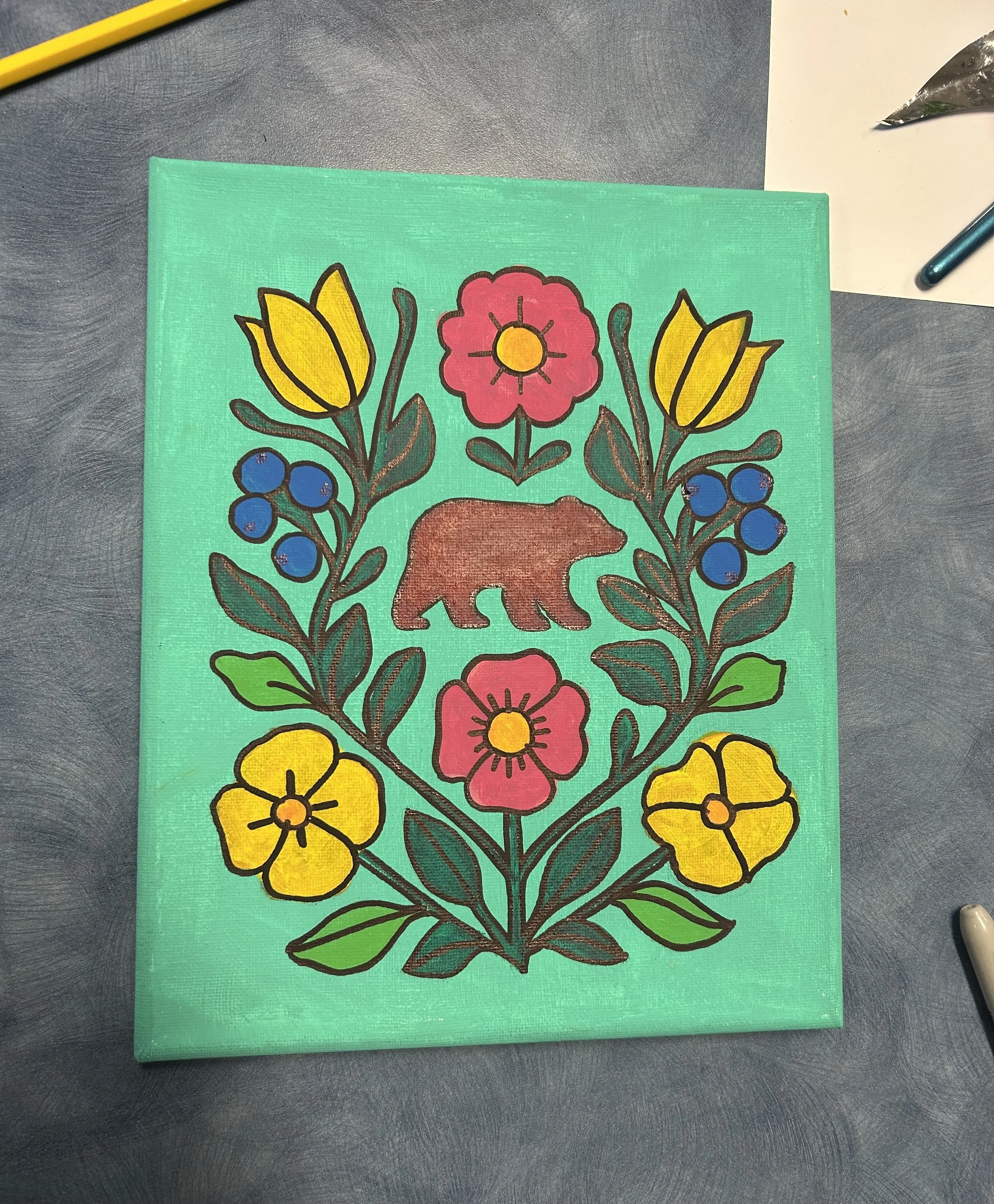 Student painting from the Woodland Arts Painting Workshop.