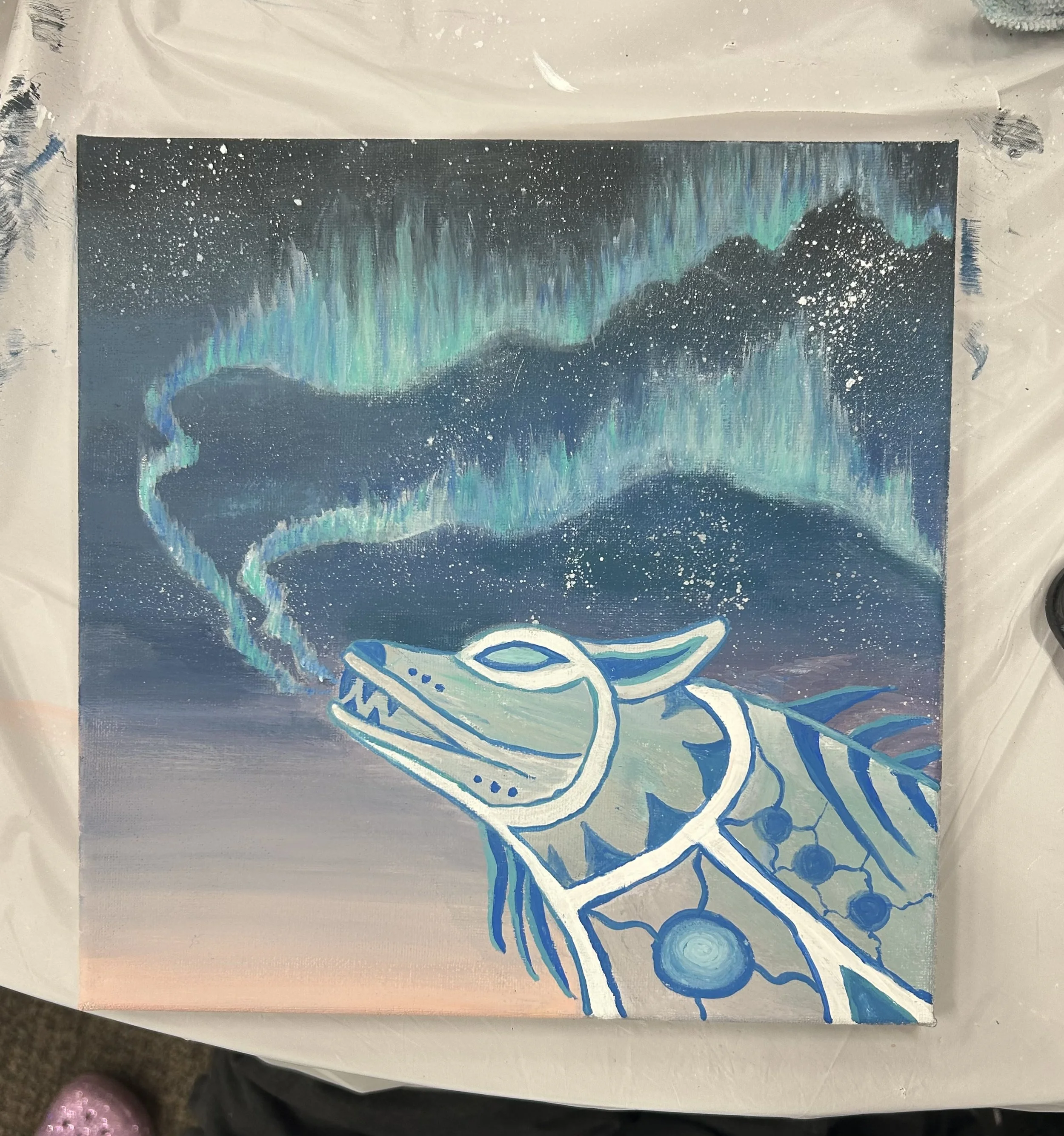 Student painting from the Woodland Arts Painting Workshop.