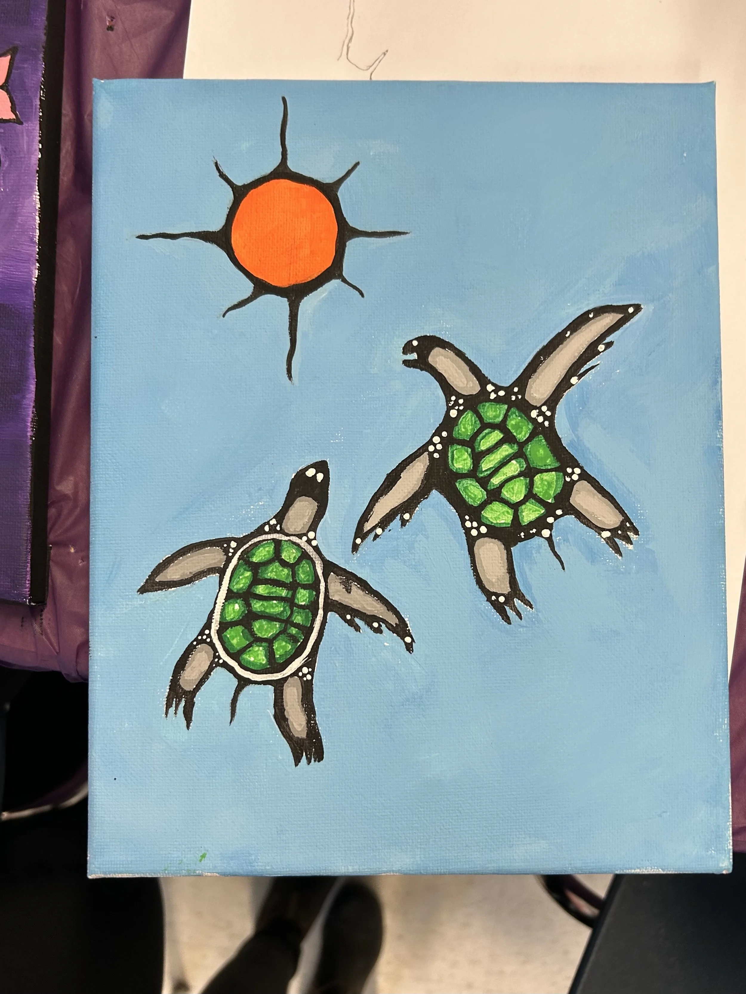 Student painting from the Woodland Arts Painting Workshop.