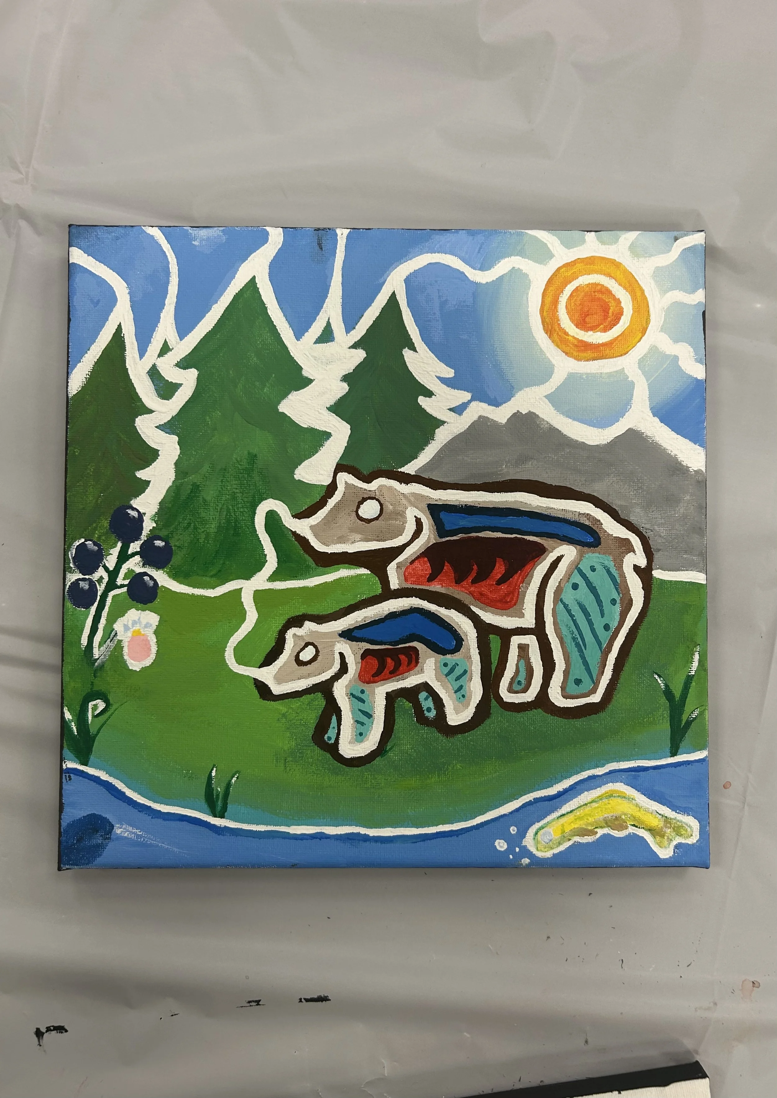 Student painting from the Woodland Arts Painting Workshop.