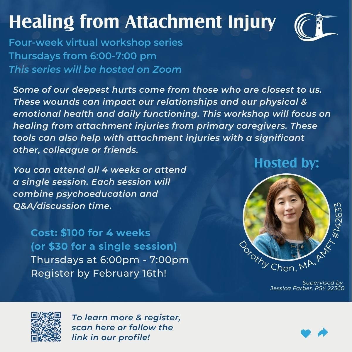Healing from Attachment Injury: four-week virtual workshop series