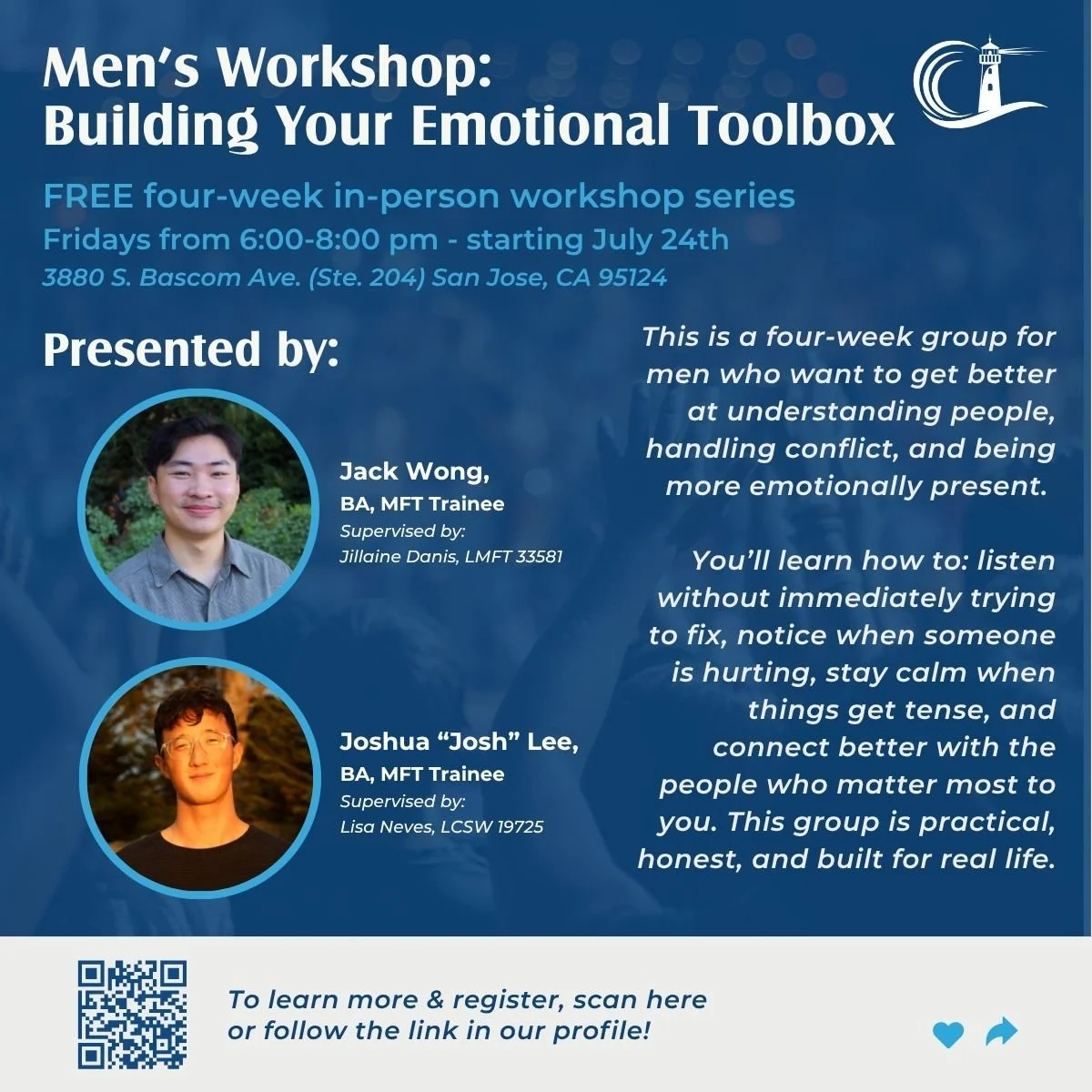 Men’s Workshop: Building Your Emotional Toolbox - FREE four-week workshop series