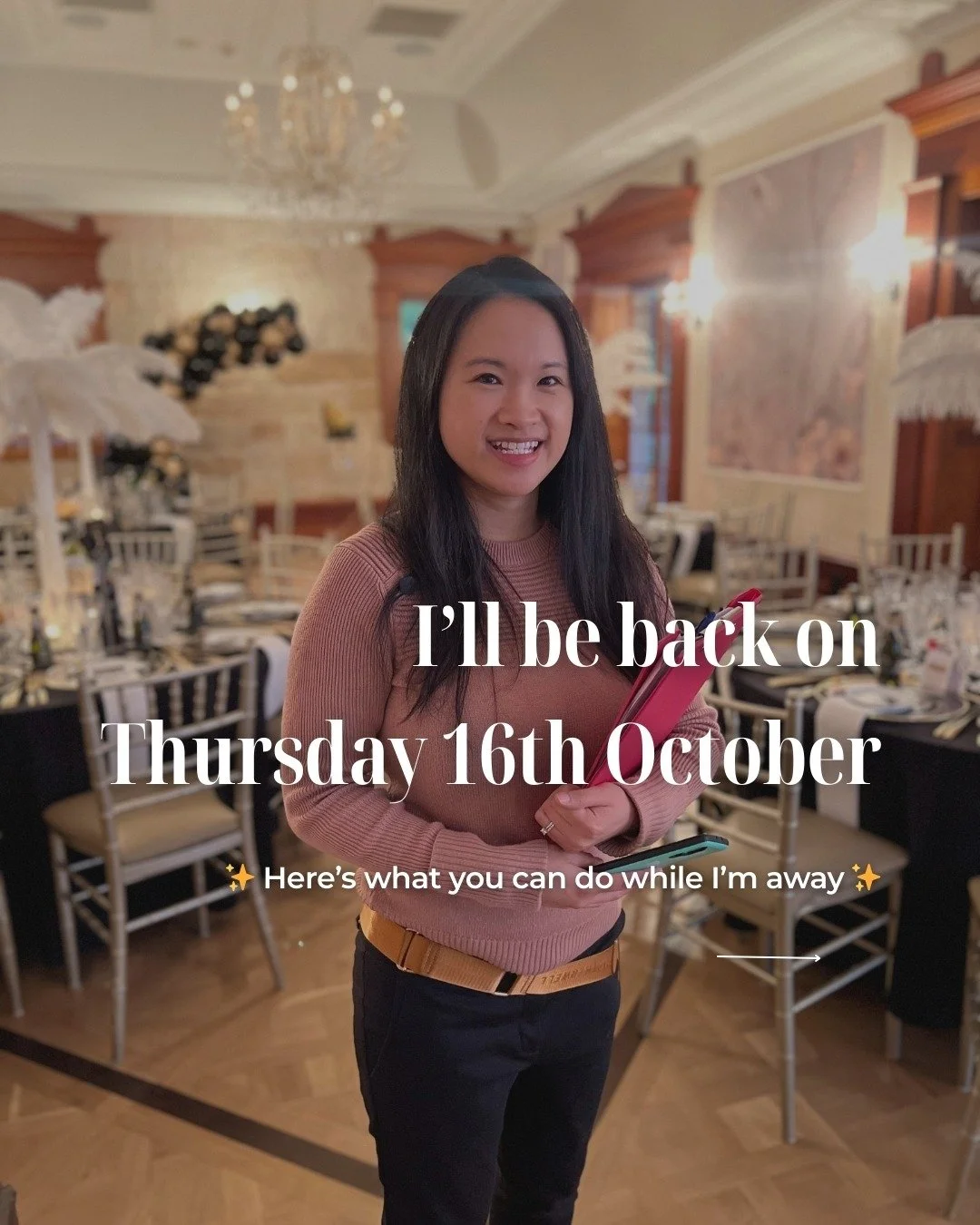 ✨Off on family holidays: I&rsquo;ll be back on Thursday 16th October 2025.✨

I&rsquo;m heading overseas to enjoy some much-needed family time.
The last time I travelled overseas was at the end of 2017 (pre-covid), so definitely long overdue for someo