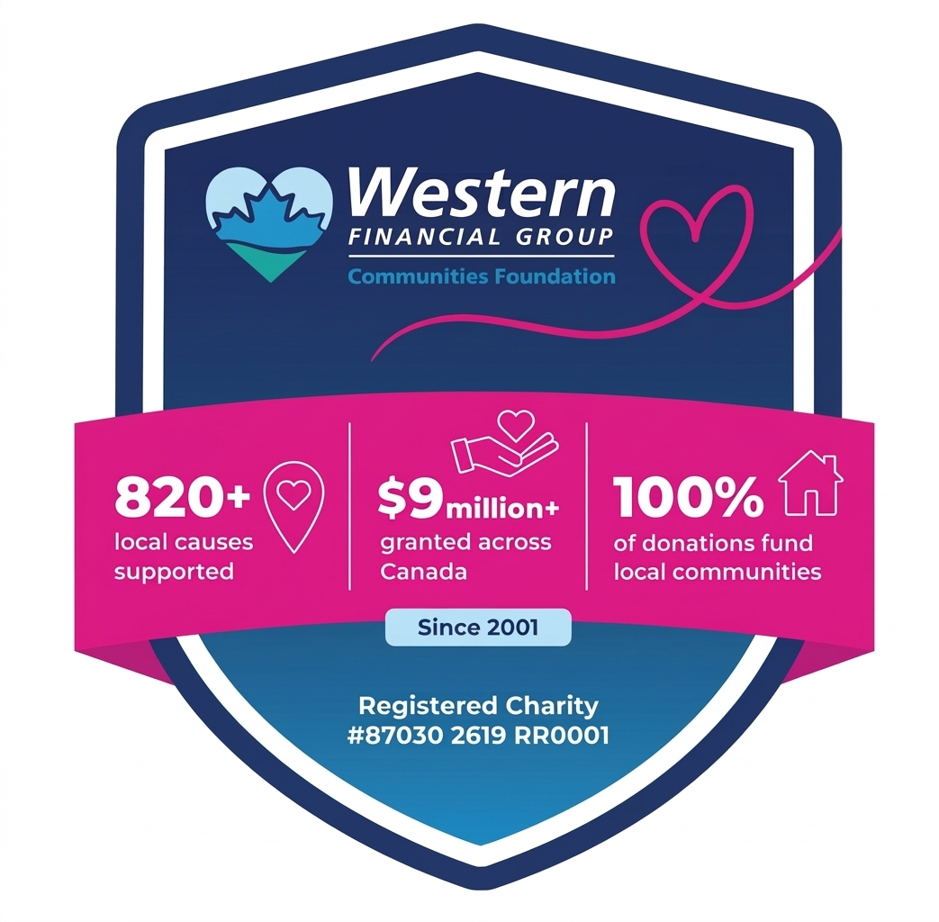 Western Communities Foundation and Wawanesa Insurance logo for High River Ag Society indoor arena infrastructure grant.