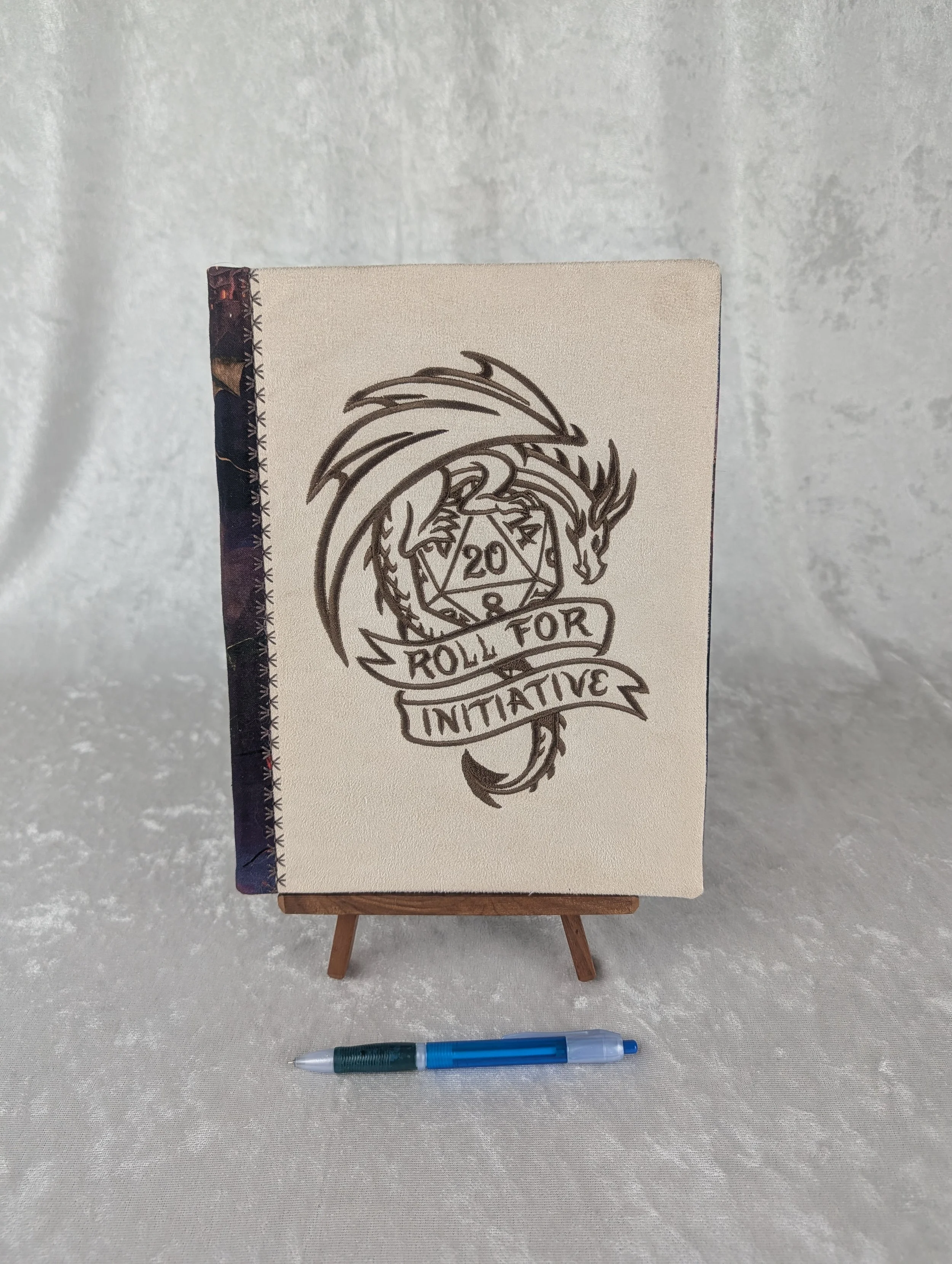 Roll For.... Refillable Embroidered Notebook Cover with Notebook