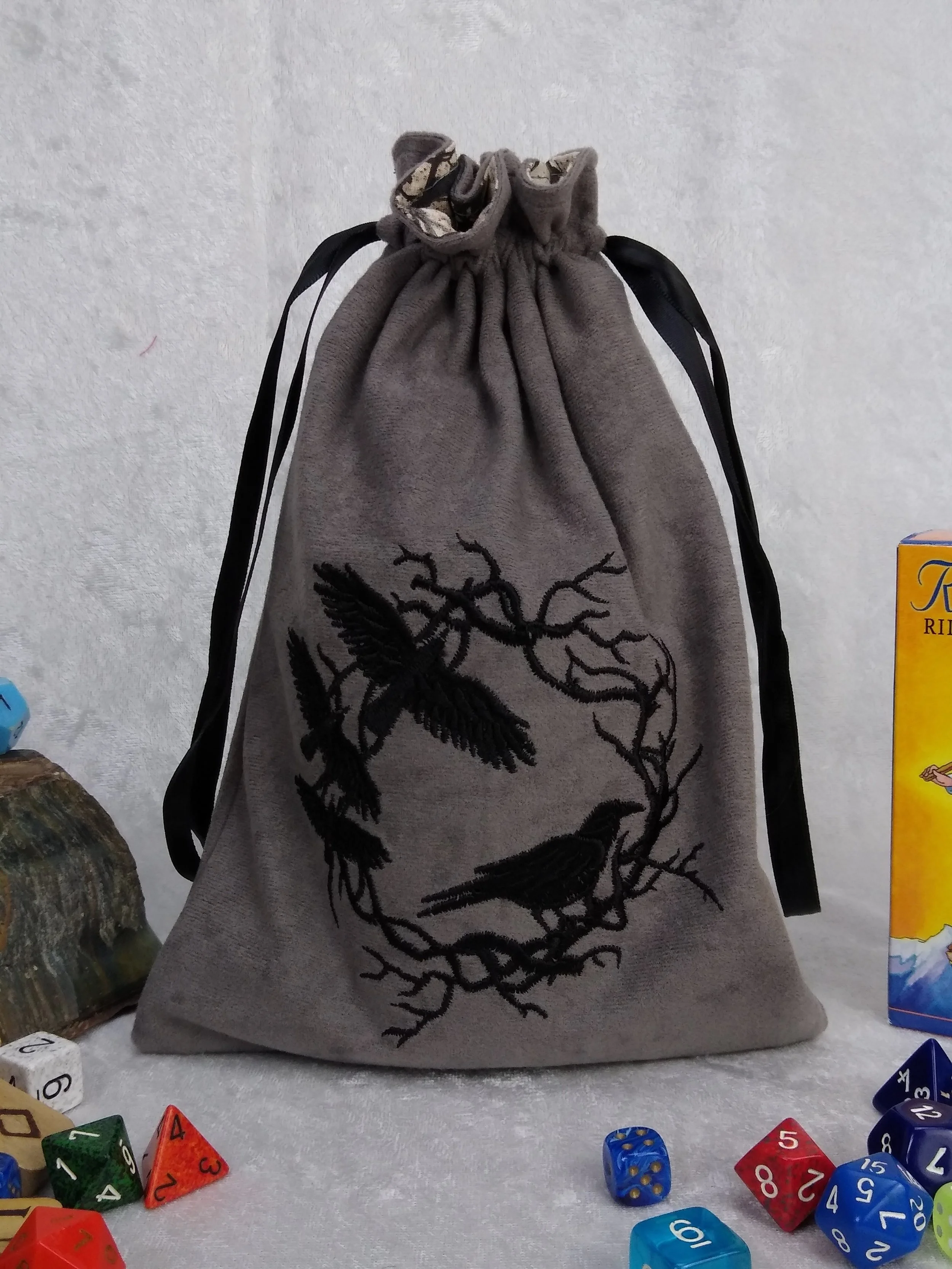 Raven Wreath Embroidered Tarot Bag