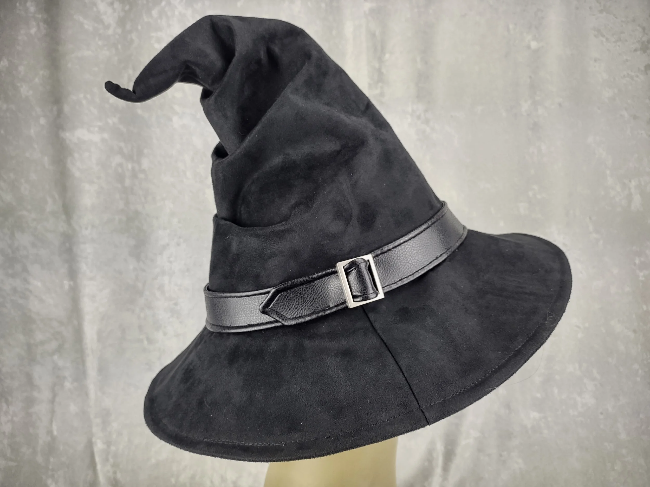 Black Suede Witch/Wizard Hat Size Large