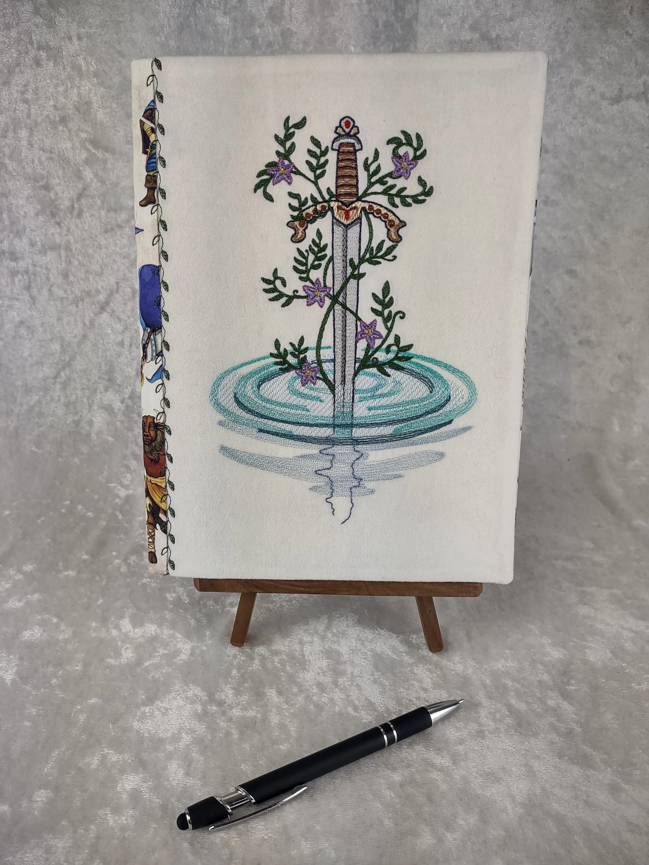 Excalibur Refillable Embroidered Notebook Cover with Notebook