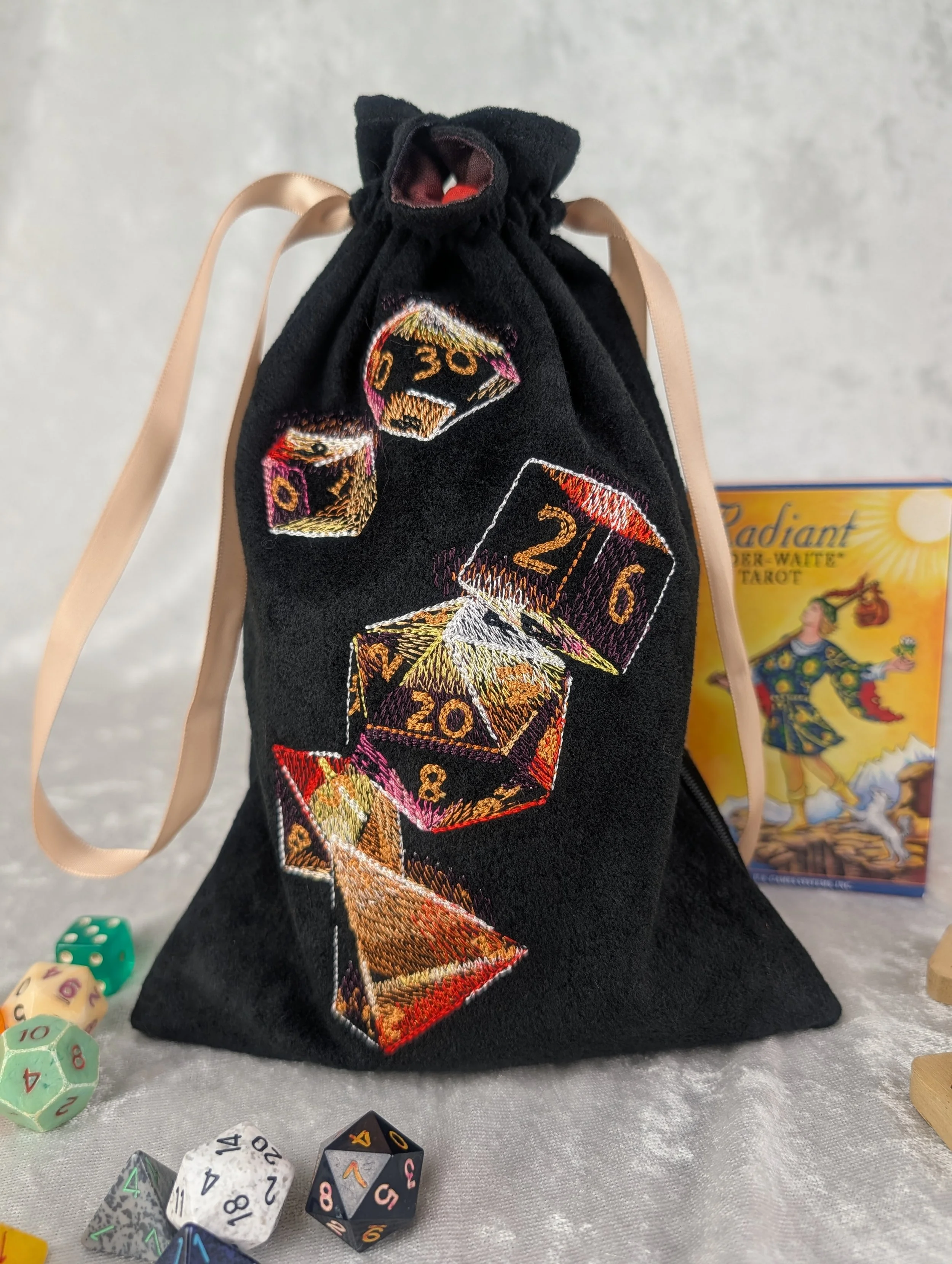 Dice Fall Embroidered Tarot Bag