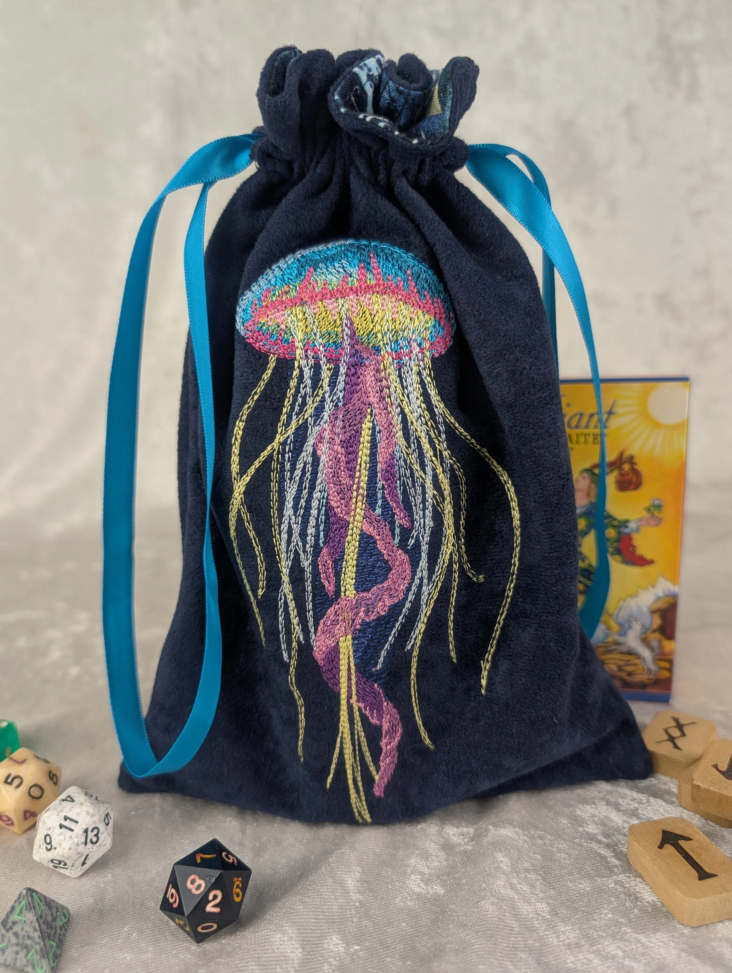 Jellyfish Embroidered Tarot Bag