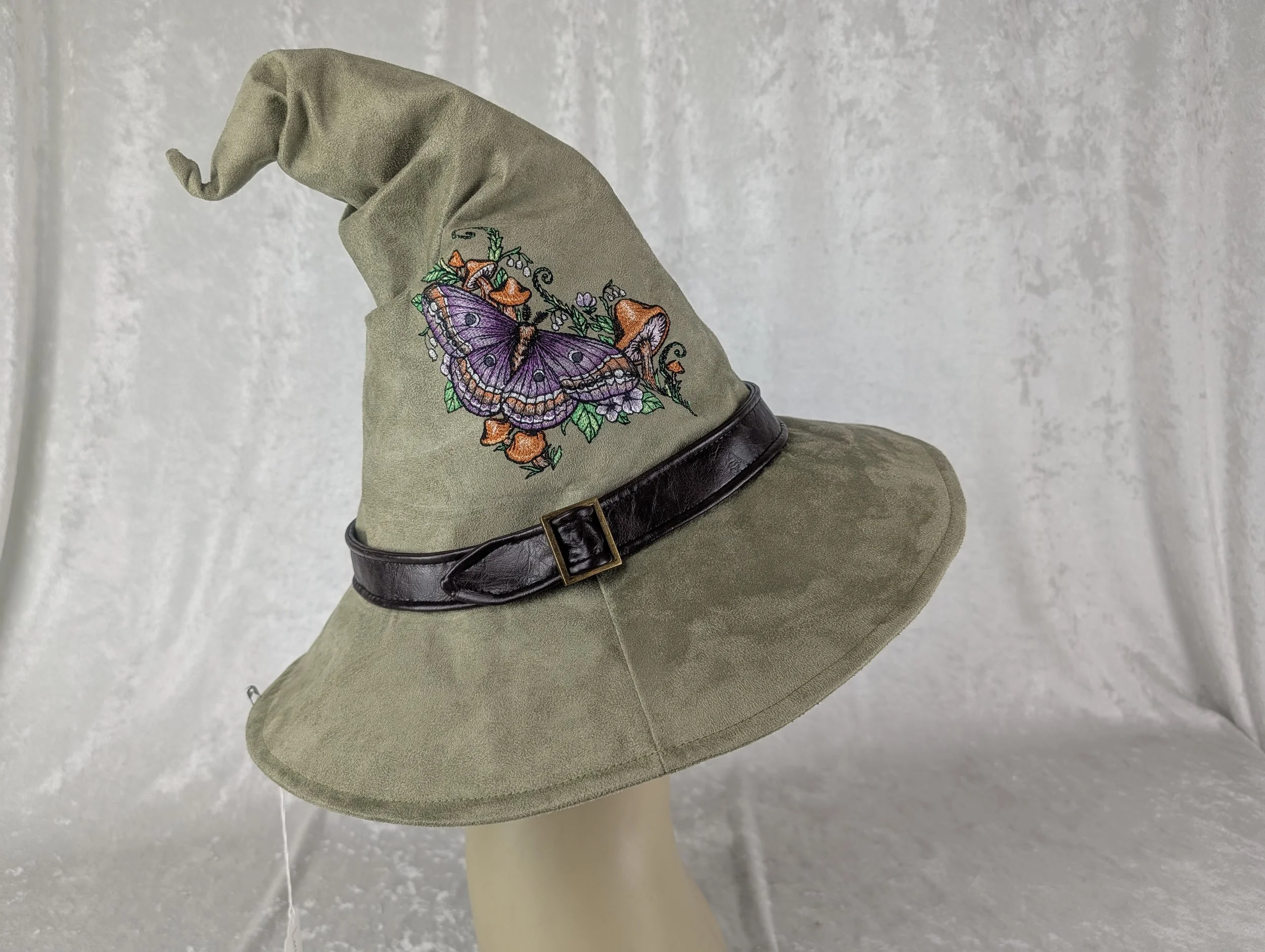 Woodland Sage Suede Witch/Wizard Hat Size Medium