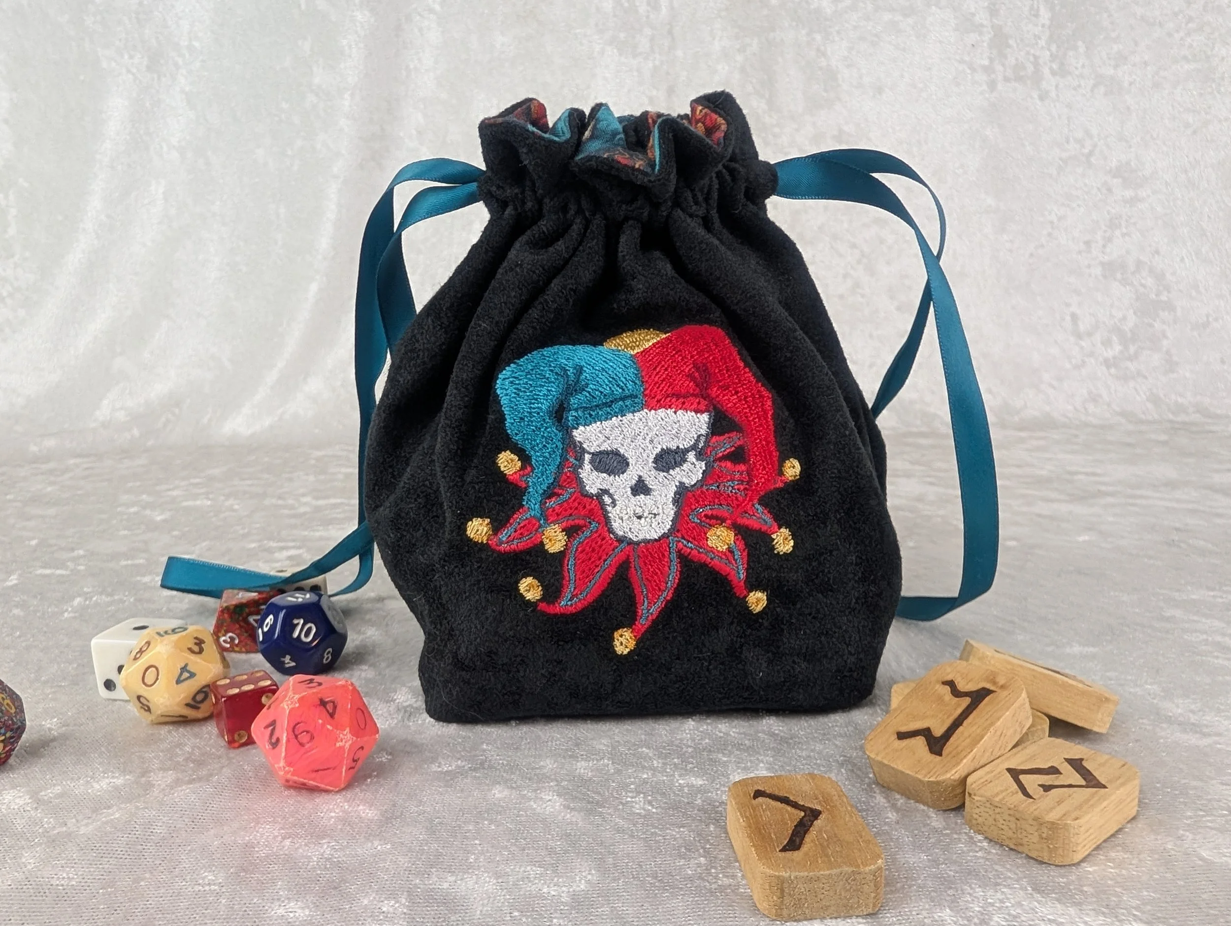 Wicked Jester Embroidered Stand Up Dice Bag