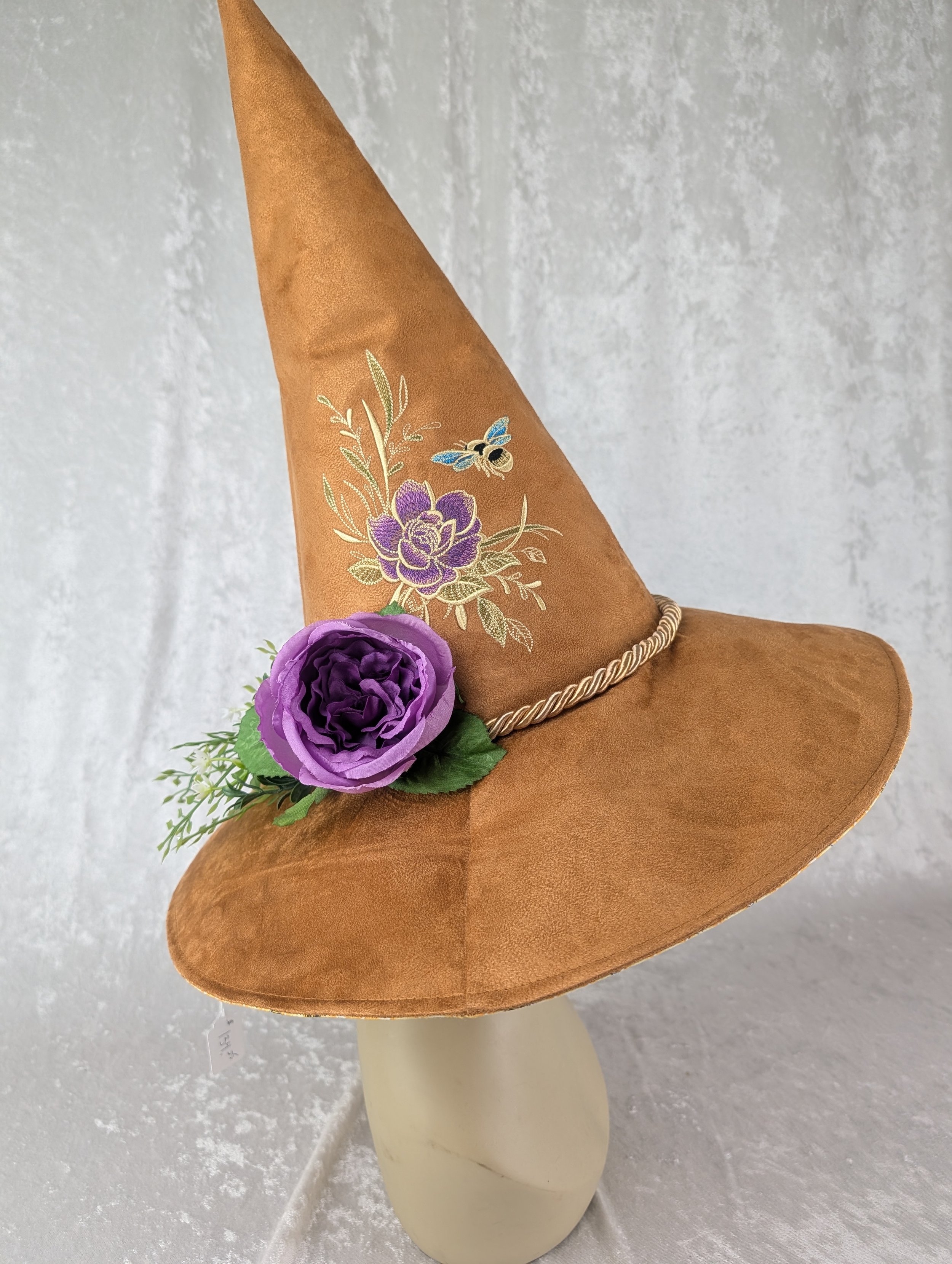 Buzzing Bee Suede Witch Hat Size Medium