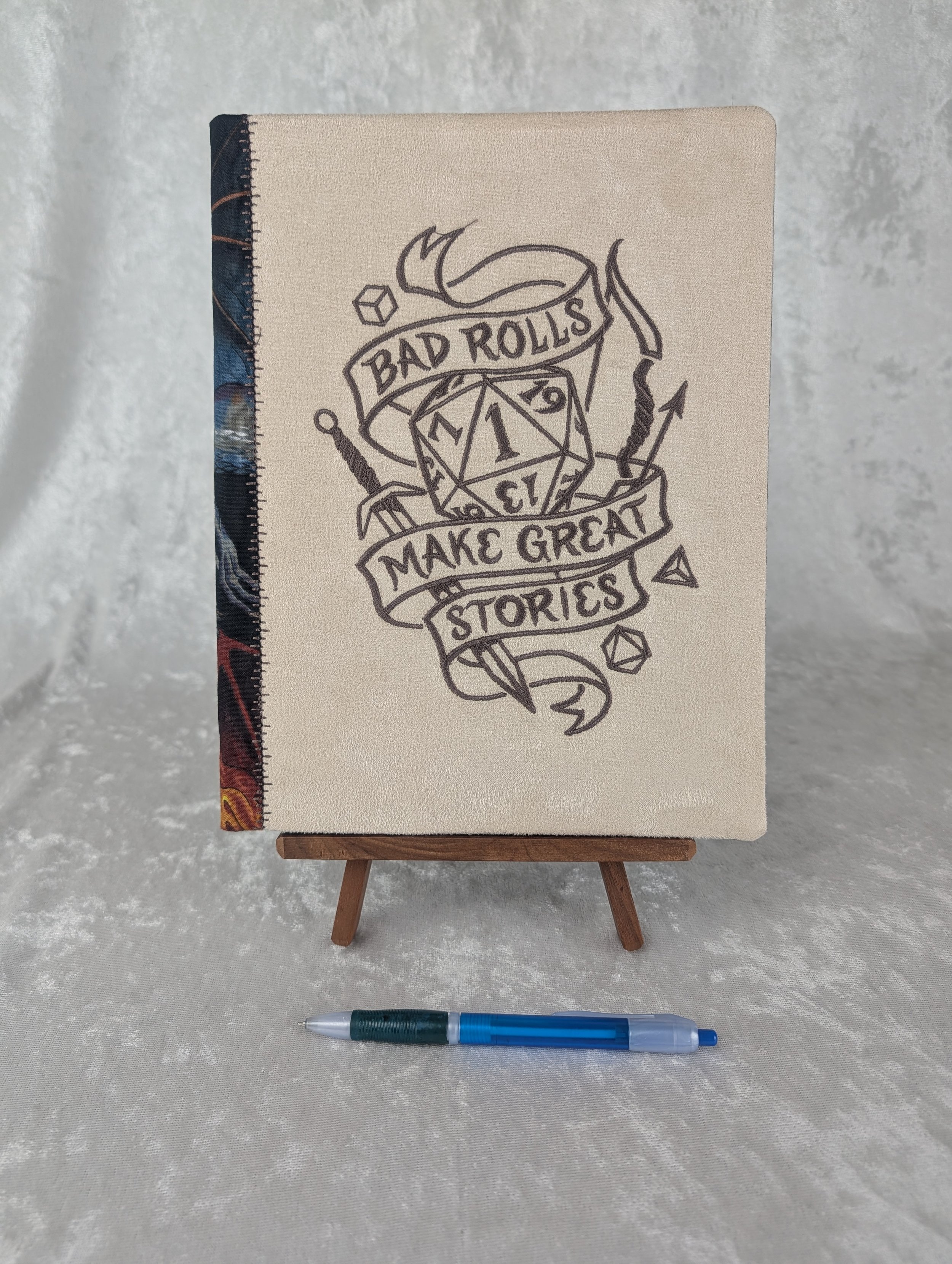 Bad Rolls.... Refillable Embroidered Notebook Cover with Notebook