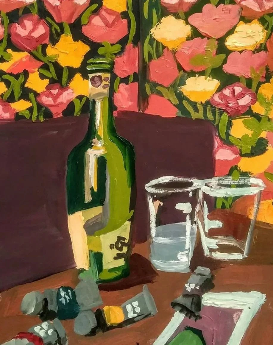 "Bottle Study" 11x8.5 inches, Oil on Canvas 2020