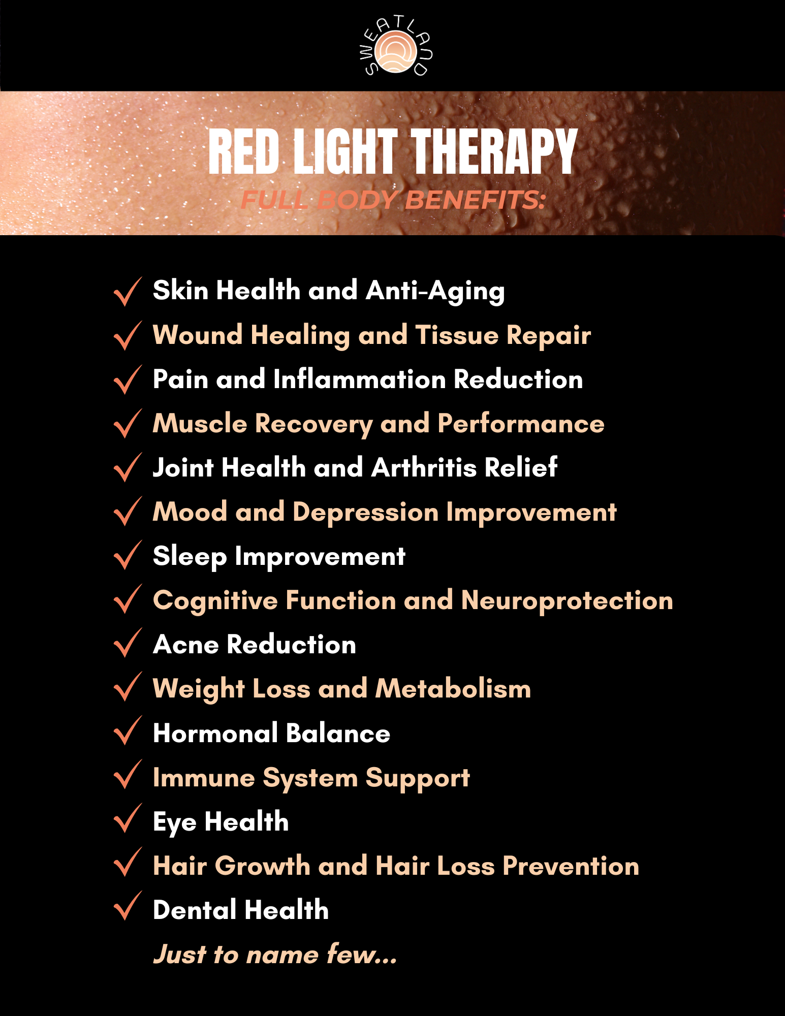 Full body Red Light therapy session in Austin, TX for Anti-Aging and Skin Health, Wound Healing and Tissue Repair, Reduced Inflammation and Pain, Hair Growth Promotion, Enhanced Muscle Recovery, Improved Mood and Sleep, Brain Health & Cognition