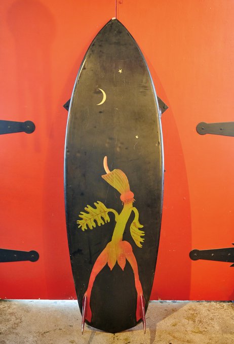  Morrison has built up his collection of surfboards over the years. Most are Inter-Island models and the collection is peppered with boards shaped by the likes of Robert “Sparky” Scheufele and Dick Brewer. 
