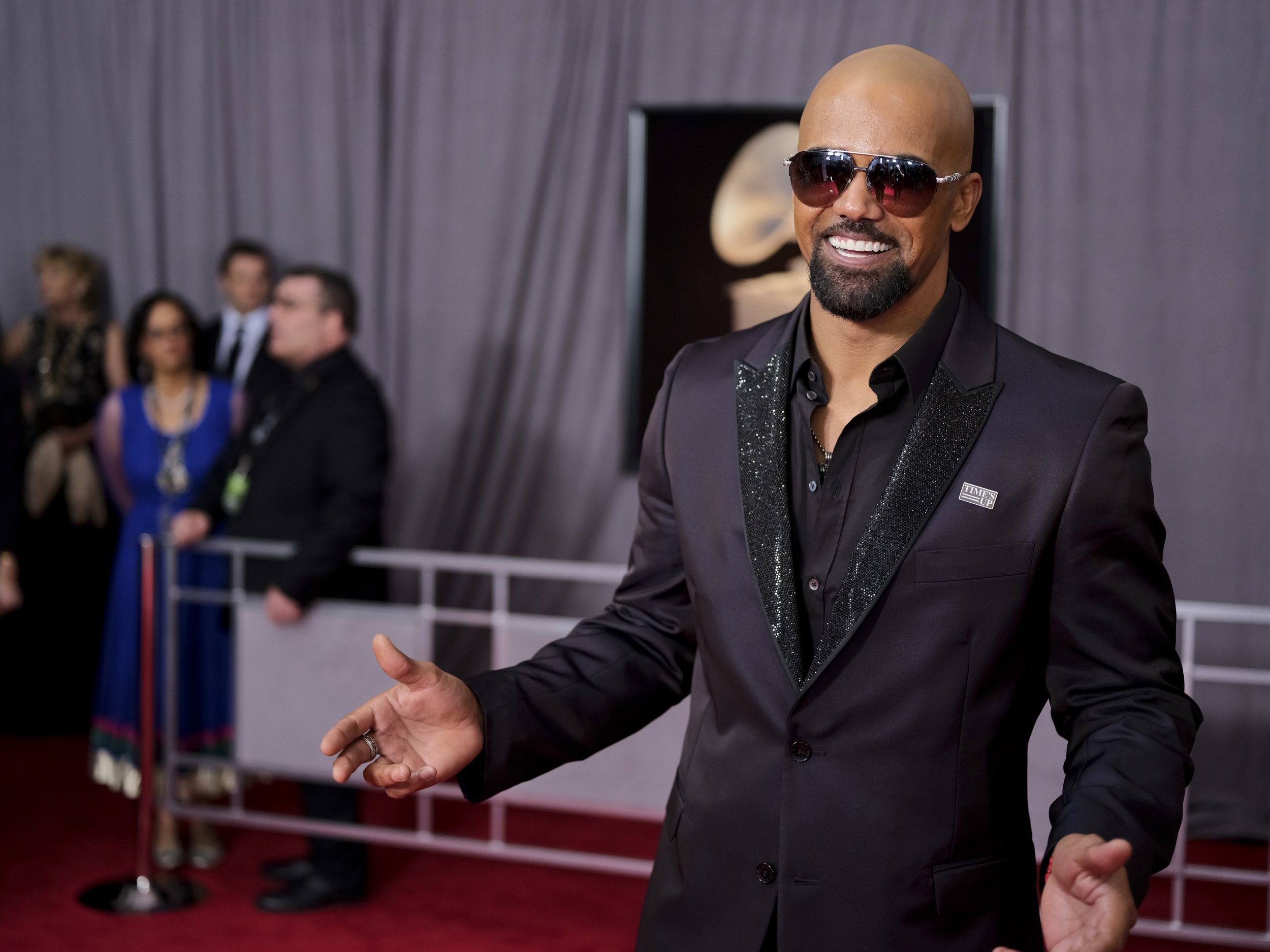  Shemar Moore on the red carpet at the 60th annual Grammy Awards ( photo: Timothy Kuratek/ CBS ©2018 CBS Broadcasting, Inc. All rights reserved ).  