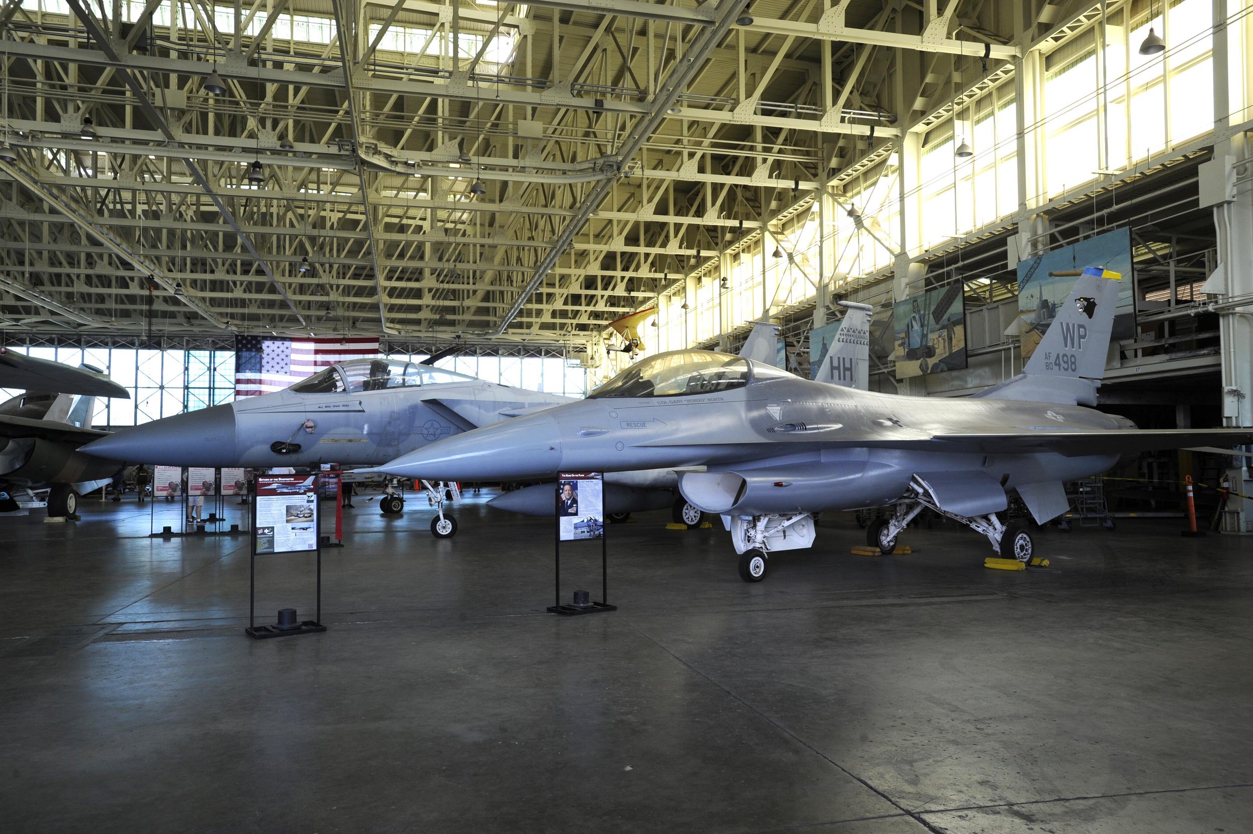  An F-16A Fighting Falcon was gifted to Pacific Aviation Museum Pearl Harbor by renowned dentist and philanthropist Dr. Lawrence Tseu and his late wife BoHing Chan Tseu in 2017 ( photo by Dennis Oda, Honolulu Star-Advertiser ).  