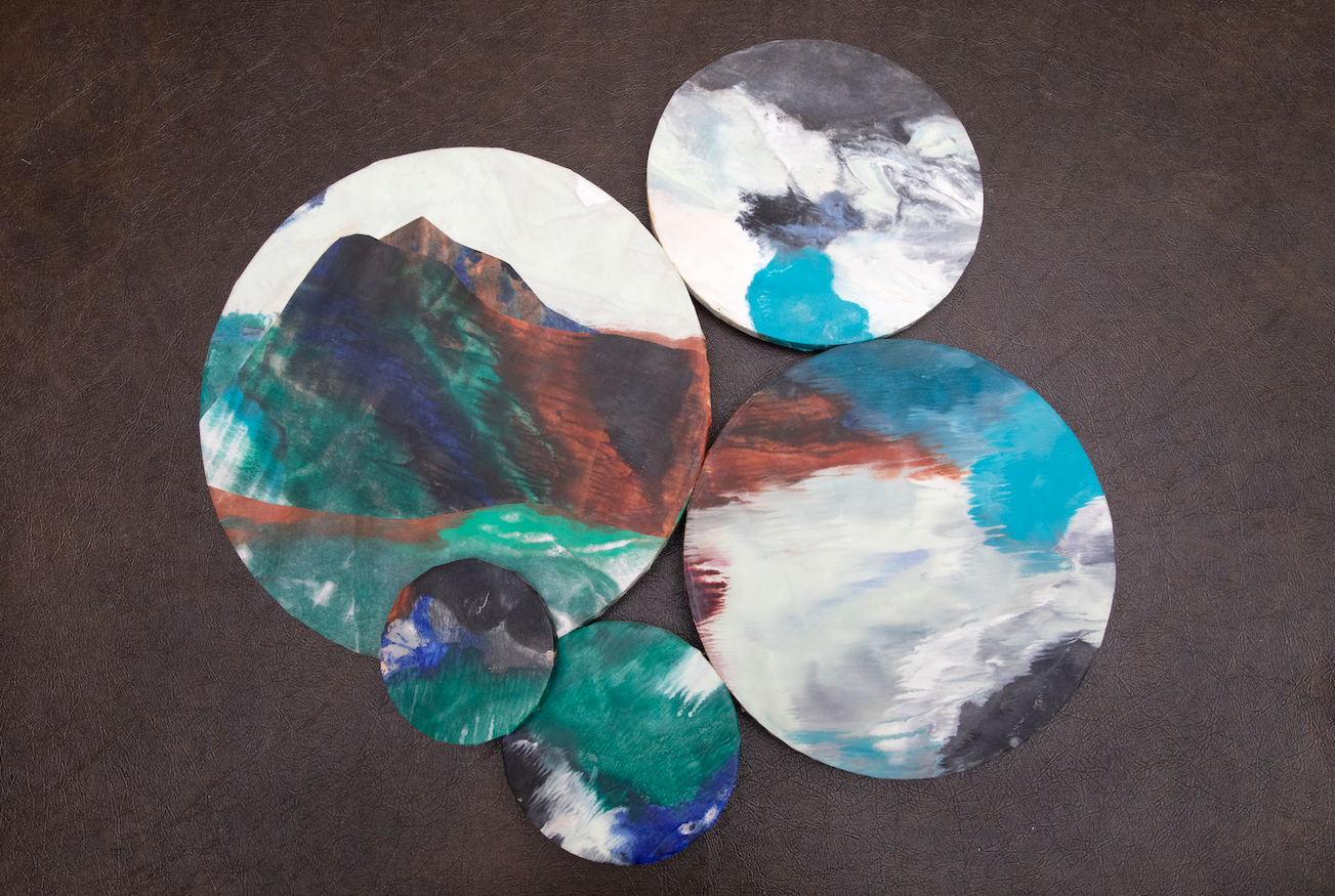  An encaustic painting titled  Momentum  by artist Dianne Wennick ( photo by Leah Friel ).  