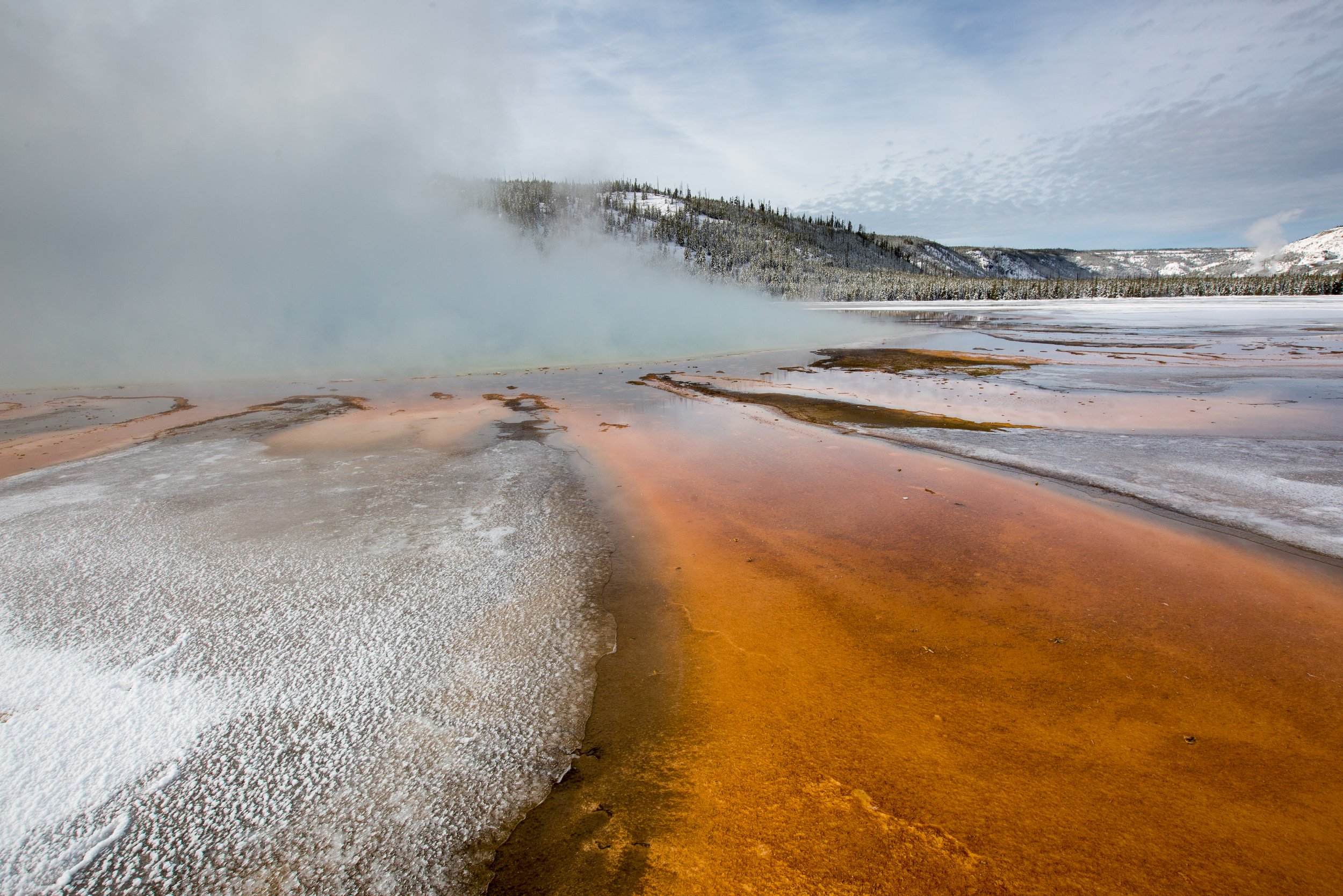  Colorful thermophiles at Grand Prismatic Spring ( photo courtesy National Park Service/Neal Herbert ). 