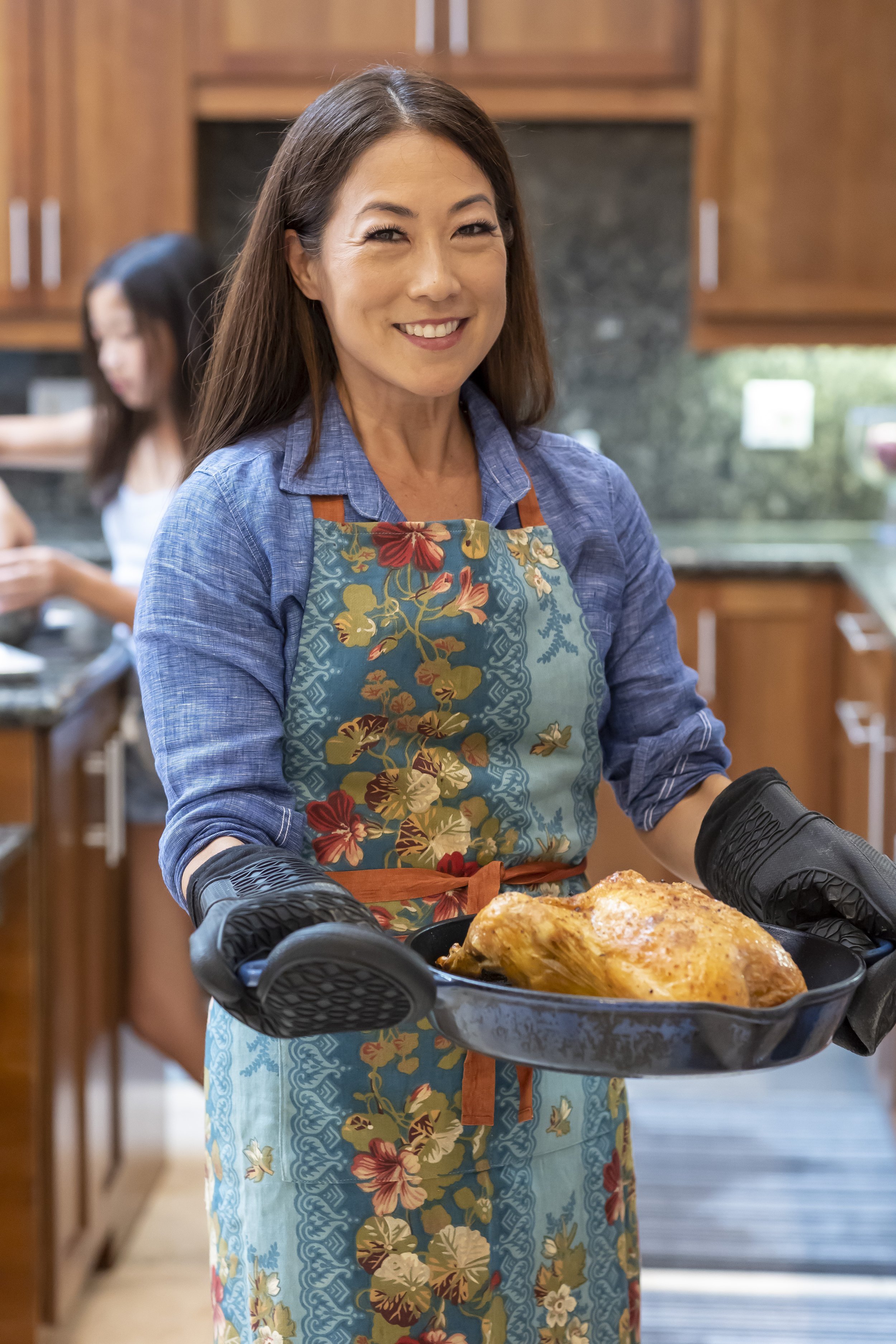  Michelle Ho and daughter Lia prepare their favorite recipes: Easy Roast Chicken and Brown Butter Chocolate Chip Cookies.  
