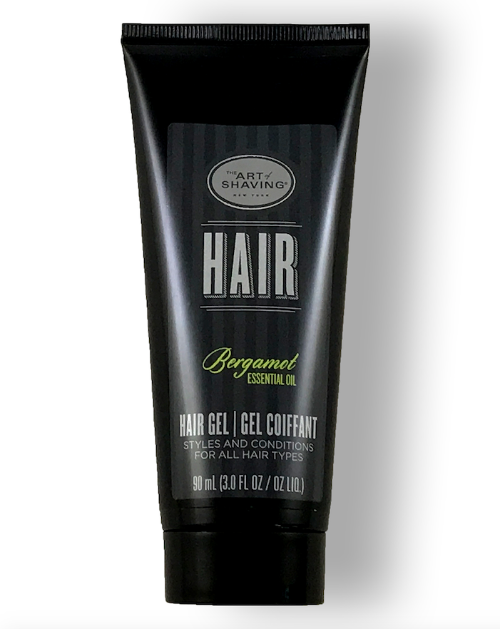   THE ART OF SHAVING BERGAMOT HAIR GEL  Specially formulated with wood cellulose, a natural ingredient that gives hair gentle hold, body and texture without flaking. 3 oz. $22 at neimanmarcus.com 