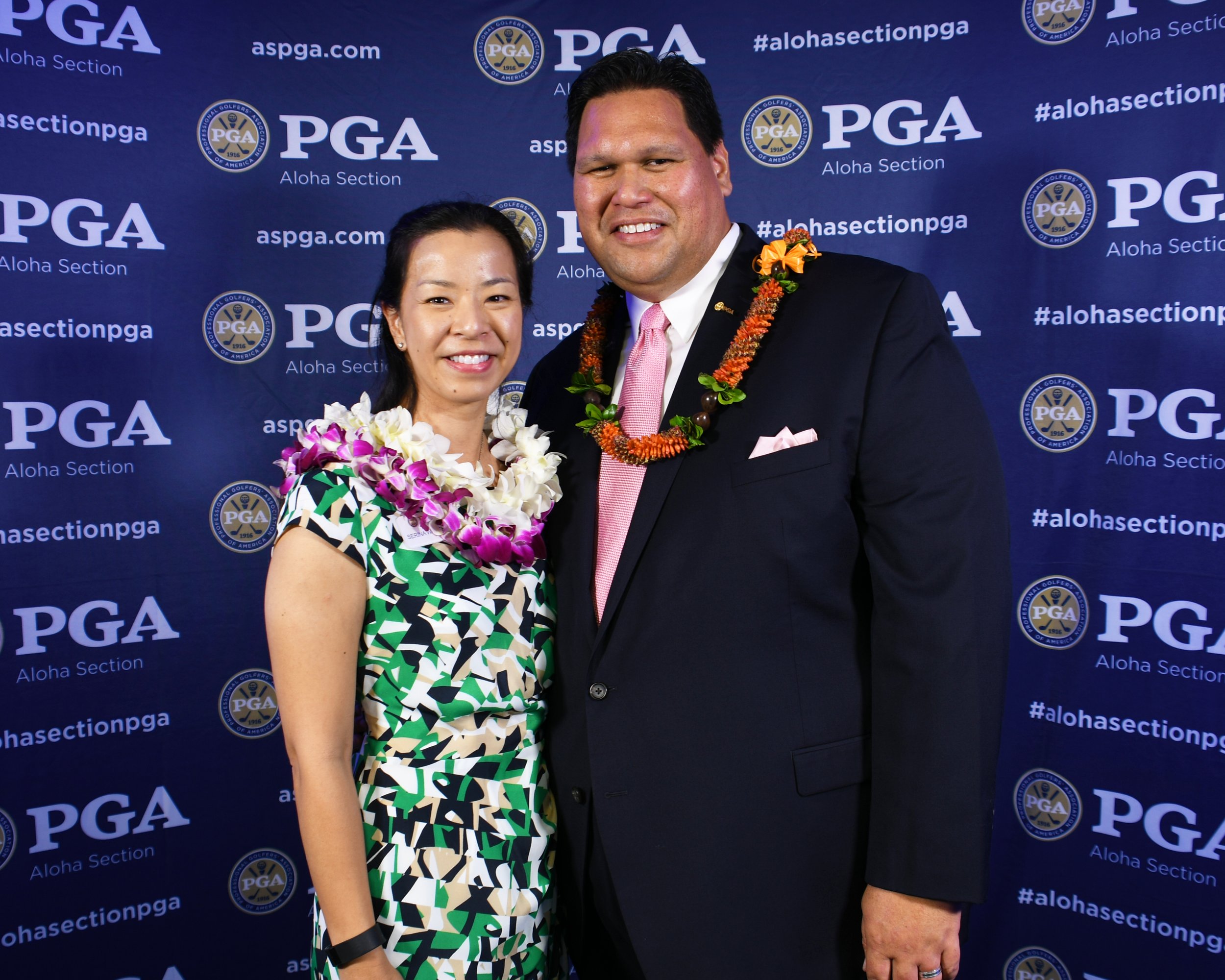  Wes Wailehua and wife Serina at the PGA Awards dinner.  Photos courtesy Wes Wailehua  