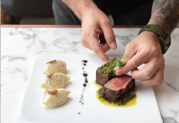  Hawai‘i Island ferns grown at a secret O‘ahu location, ‘opihi and fish freshly harvested from the sea—these are the some of the culinary gems Carvalho brings to his menu at The Artisan Loft.  