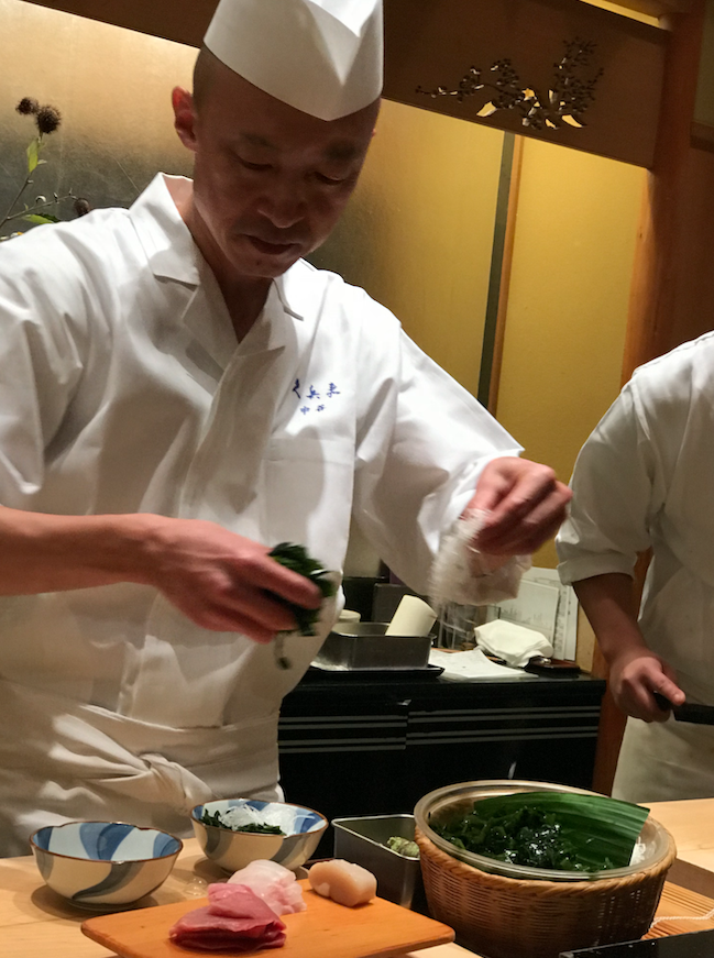  Sushi chef at Ginza Kyubey Honten 