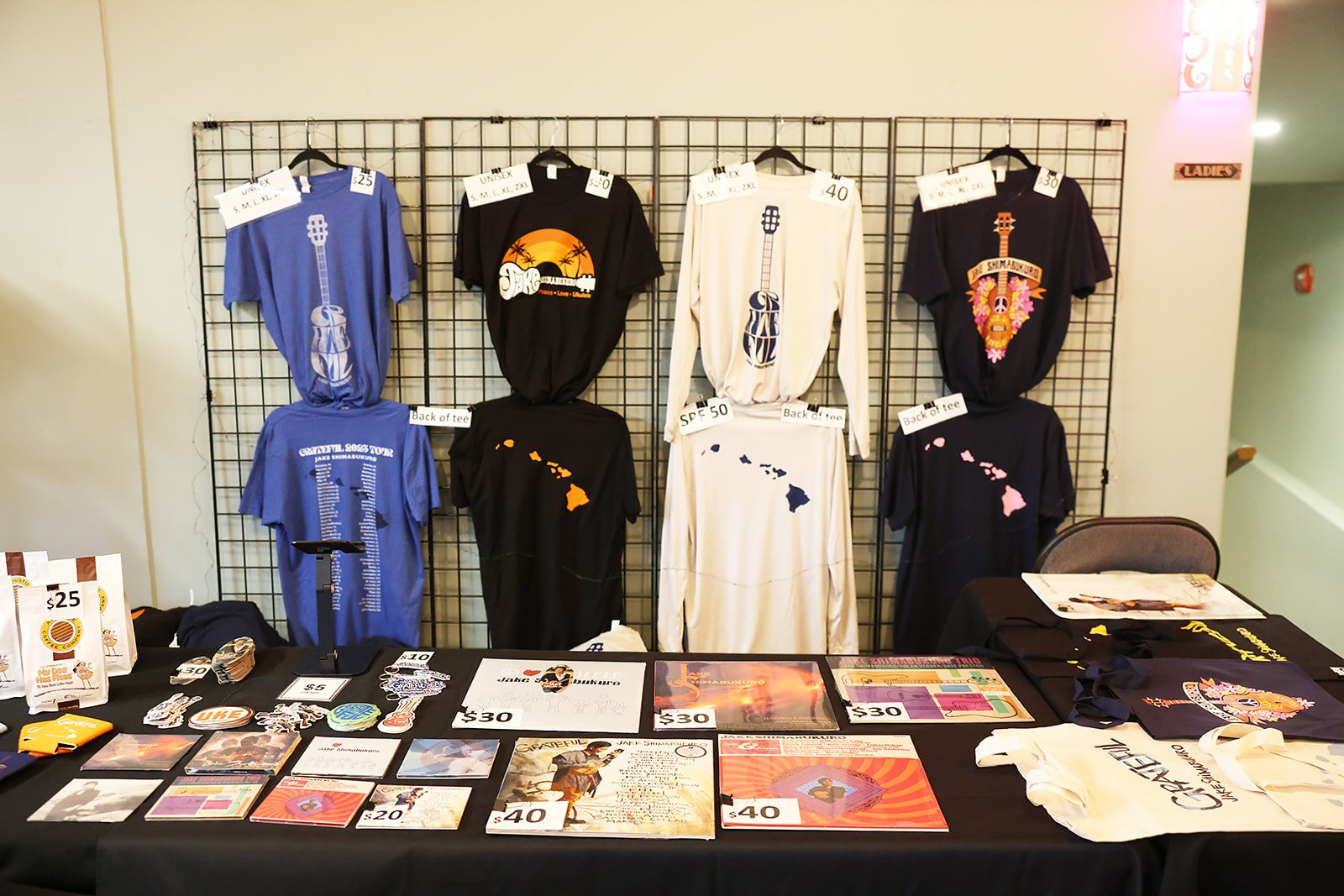  7 P.M. CST Scoping out the tour merch, Chicago  