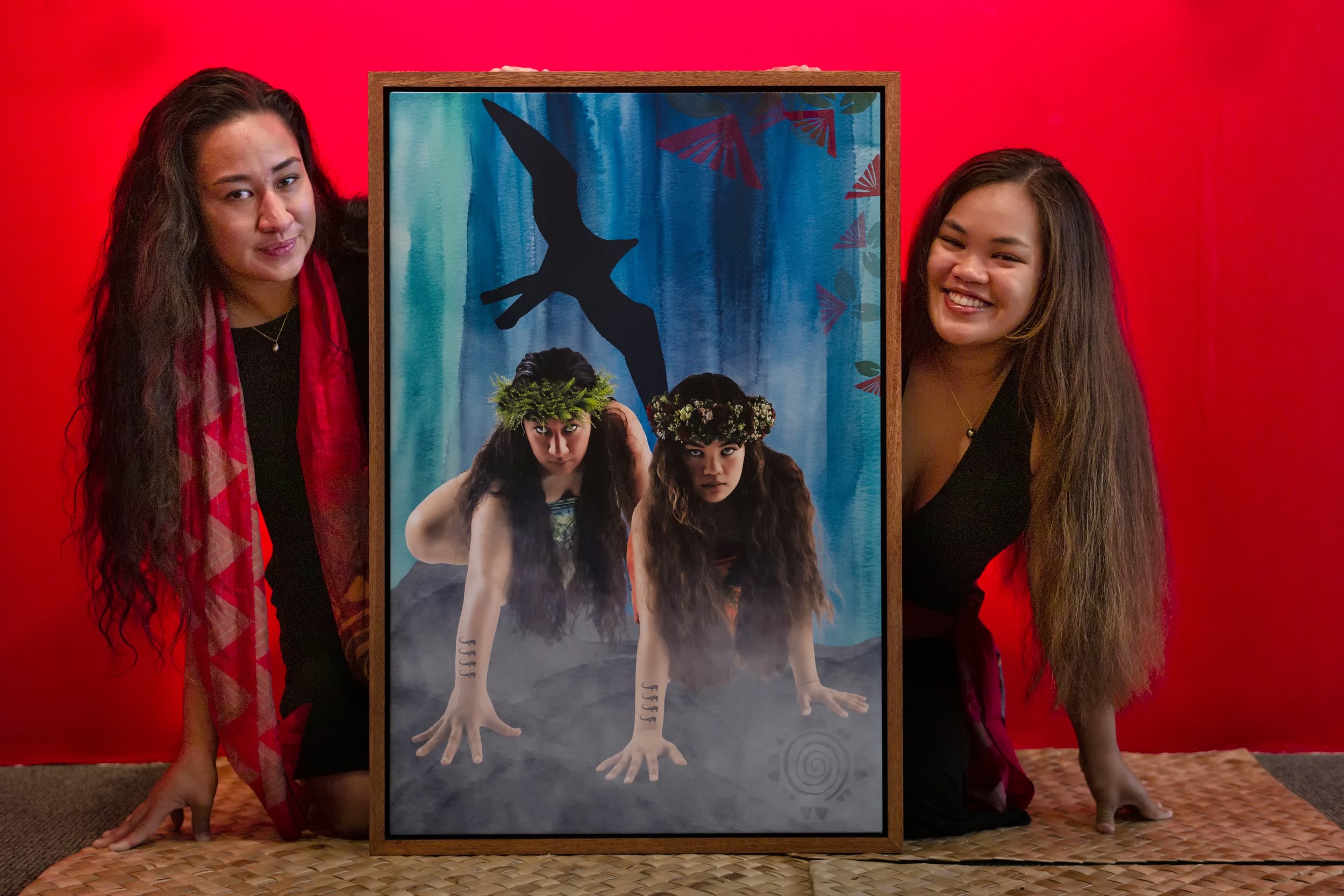  Nālani Stanley and Jane Paia portray two Nu‘uanu goddesses Waipuhia and Lanihuli   Photo courtesy Scout Tufankjian  