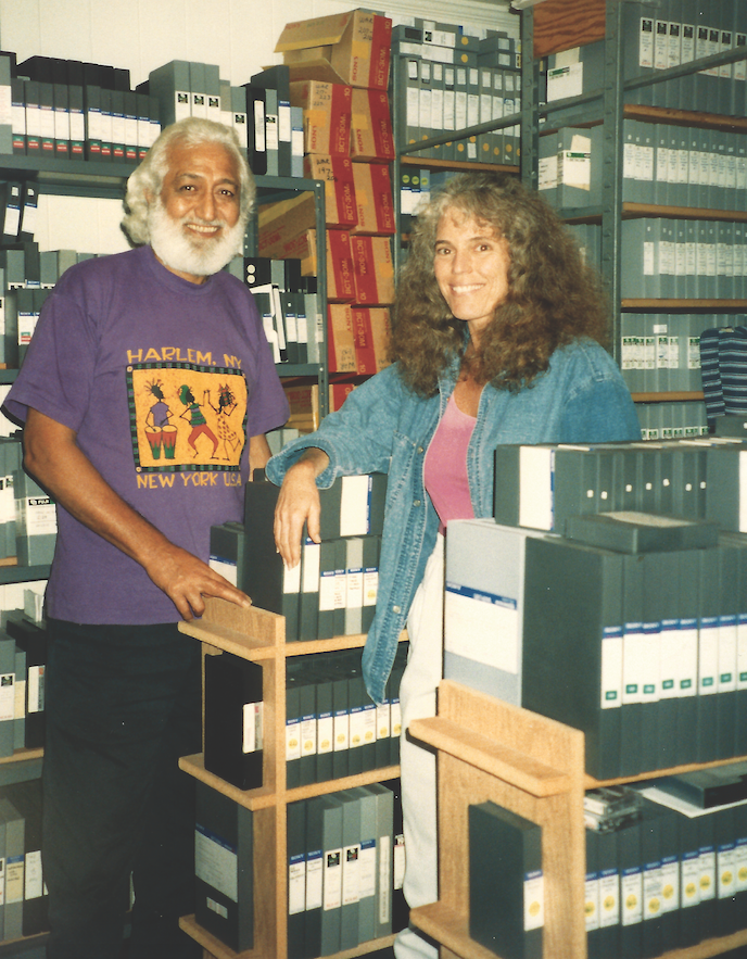   For over 30 years Nā Maka o ka ‘Āina (pictured: Puhipau and Joan Lander ) filmed over 6,000 tapes of Hawaiian culture, which Ho‘omau Nā Maka o ka ‘Āina continues to make accessible through cataloging, digitizing and public programming.   Photo 
