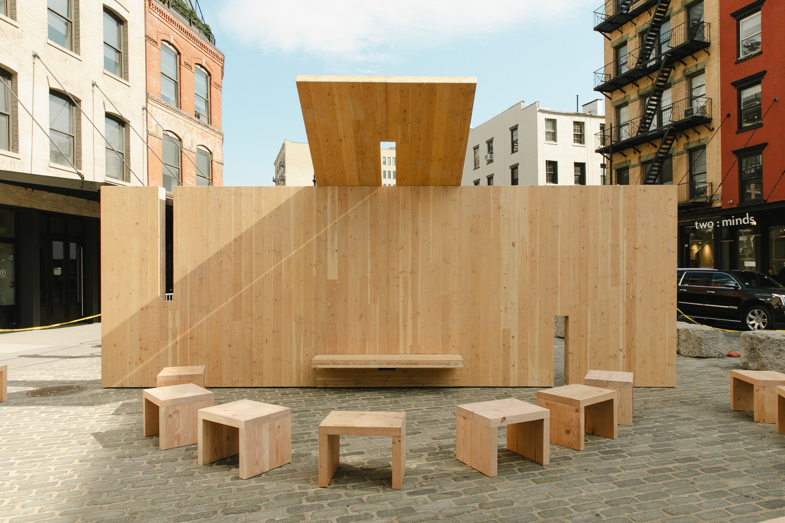  ”Public Spaces” on display in Gansevoort Square in New York City   Photo courtesy Studio Kër by Jennifer Trahan  