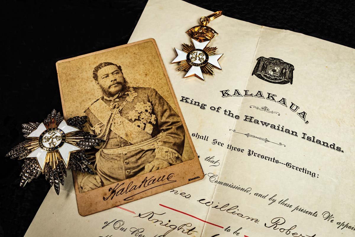  More treasures from Medcalf include buttons worn by King Kamehameha III and his staff, medals commemorating King Kalakaua’s Jubilee, and letters signed by the monarchy.&nbsp; 